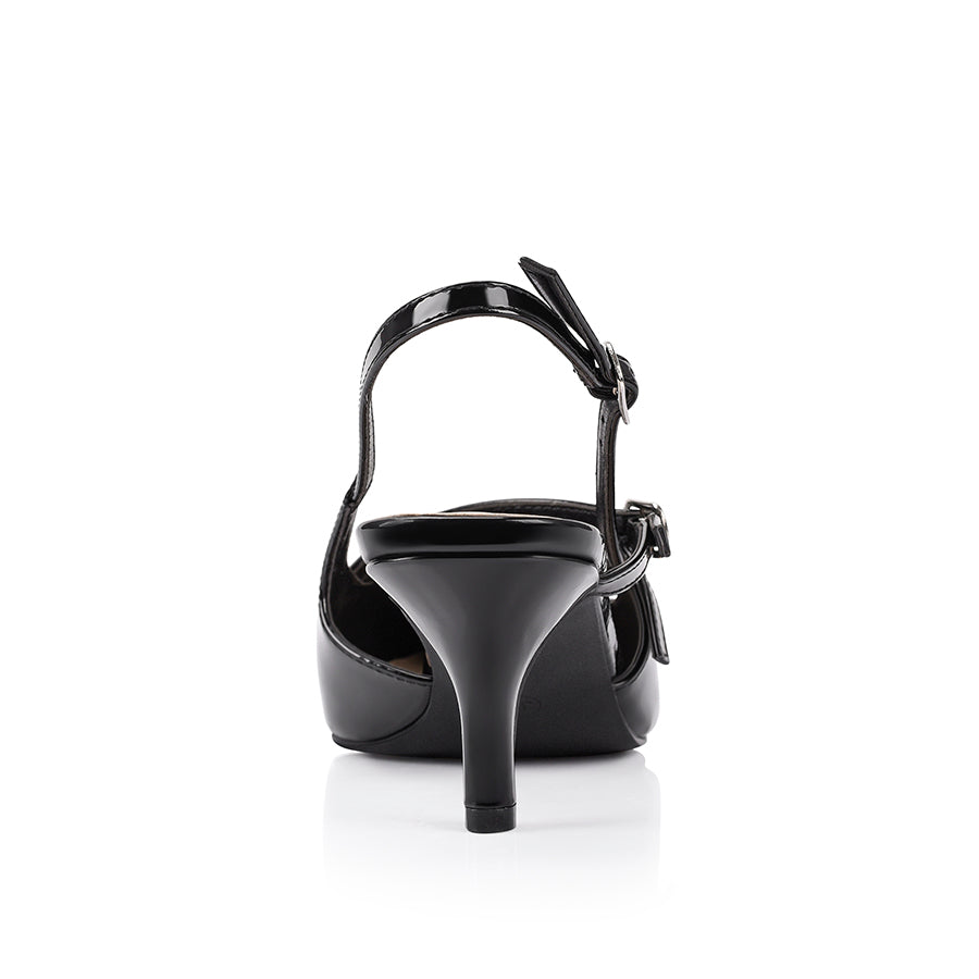 Zedd Pointed Toe Kitten Heels for Women - Black Patent Leather Dress Pumps | Perfect for Office, Wedding & Evening Events