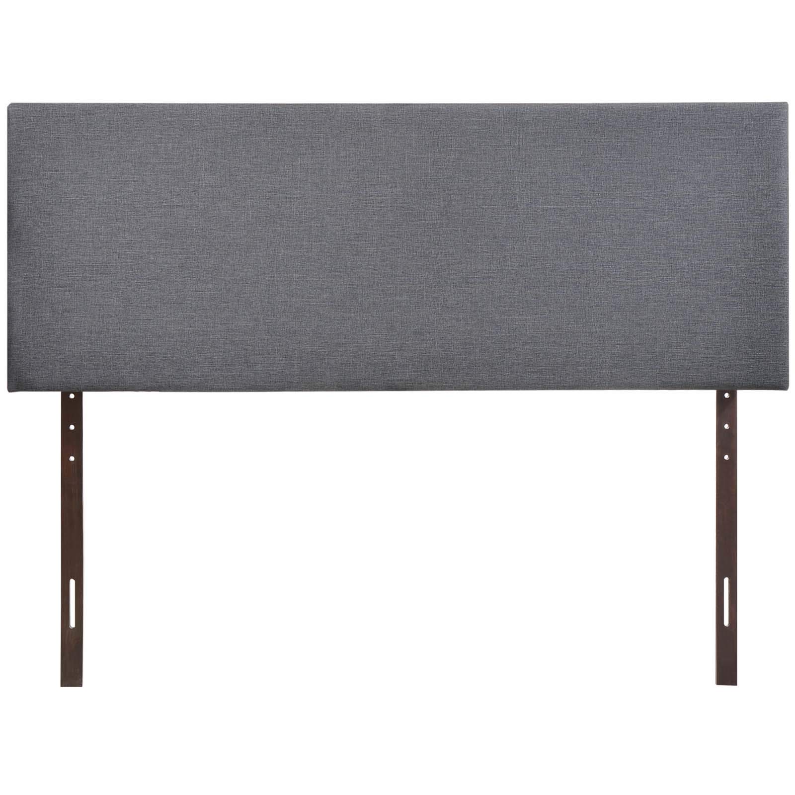 Modway Region Linen Fabric Upholstered Queen Size Headboard in Smoke Gray - Modern Bedroom Decor for Master & Guest Rooms