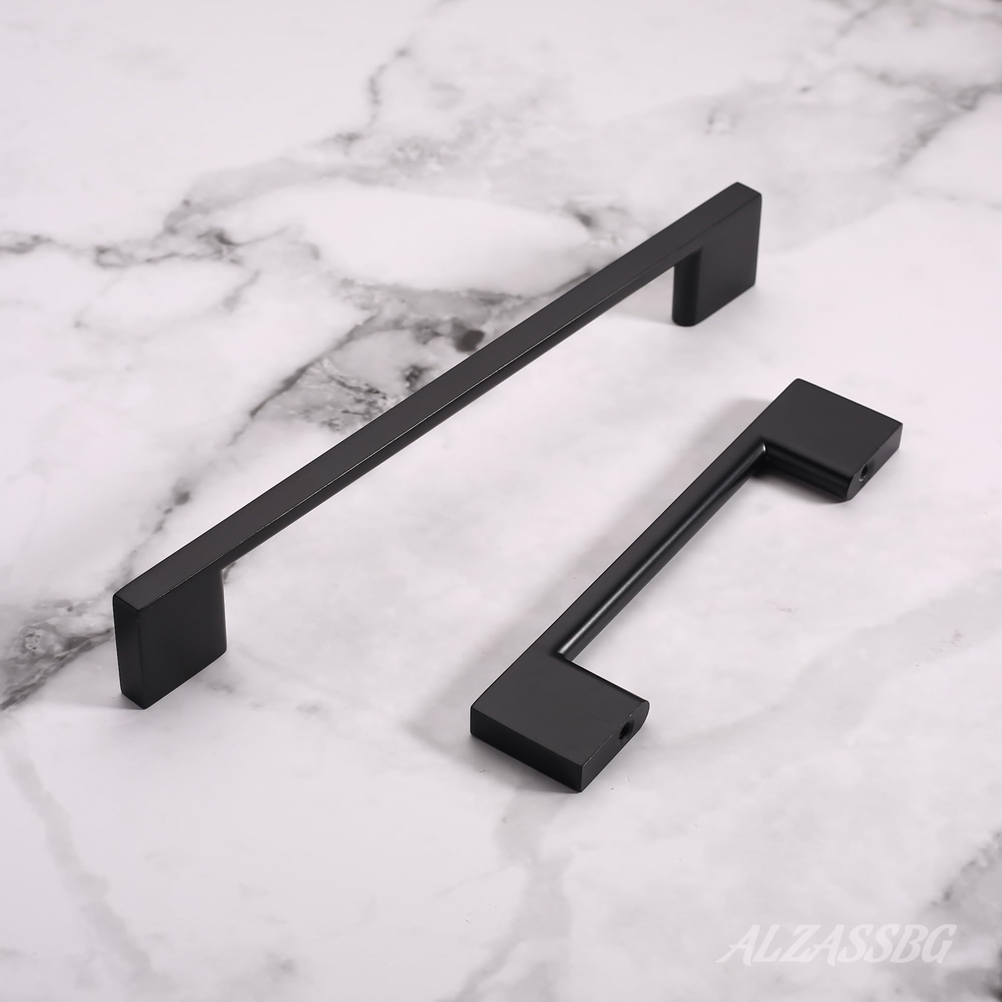 10 Pack Matte Black Cabinet Pulls - 5 Inch (128mm) Hole Centers, Modern Rectangle Kitchen Cabinet Handles for Drawers & Cabinets - Durable & Stylish Hardware for Home & Office Renovation