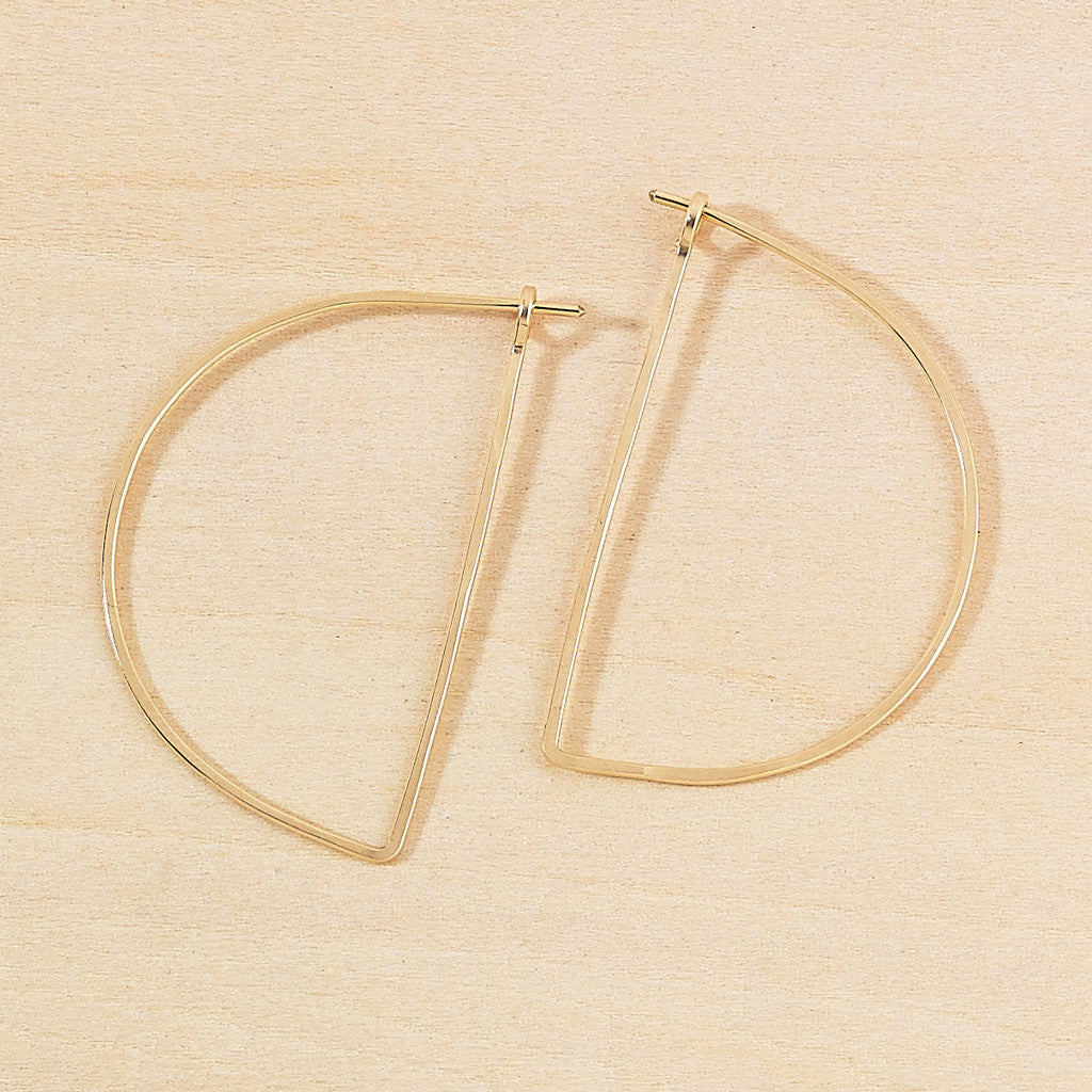 Freshie & Zero 14K Gold Half Moon Hoop Earrings for Women - Minimalist Dainty Jewelry for Everyday Wear, Date Night & Special Occasions