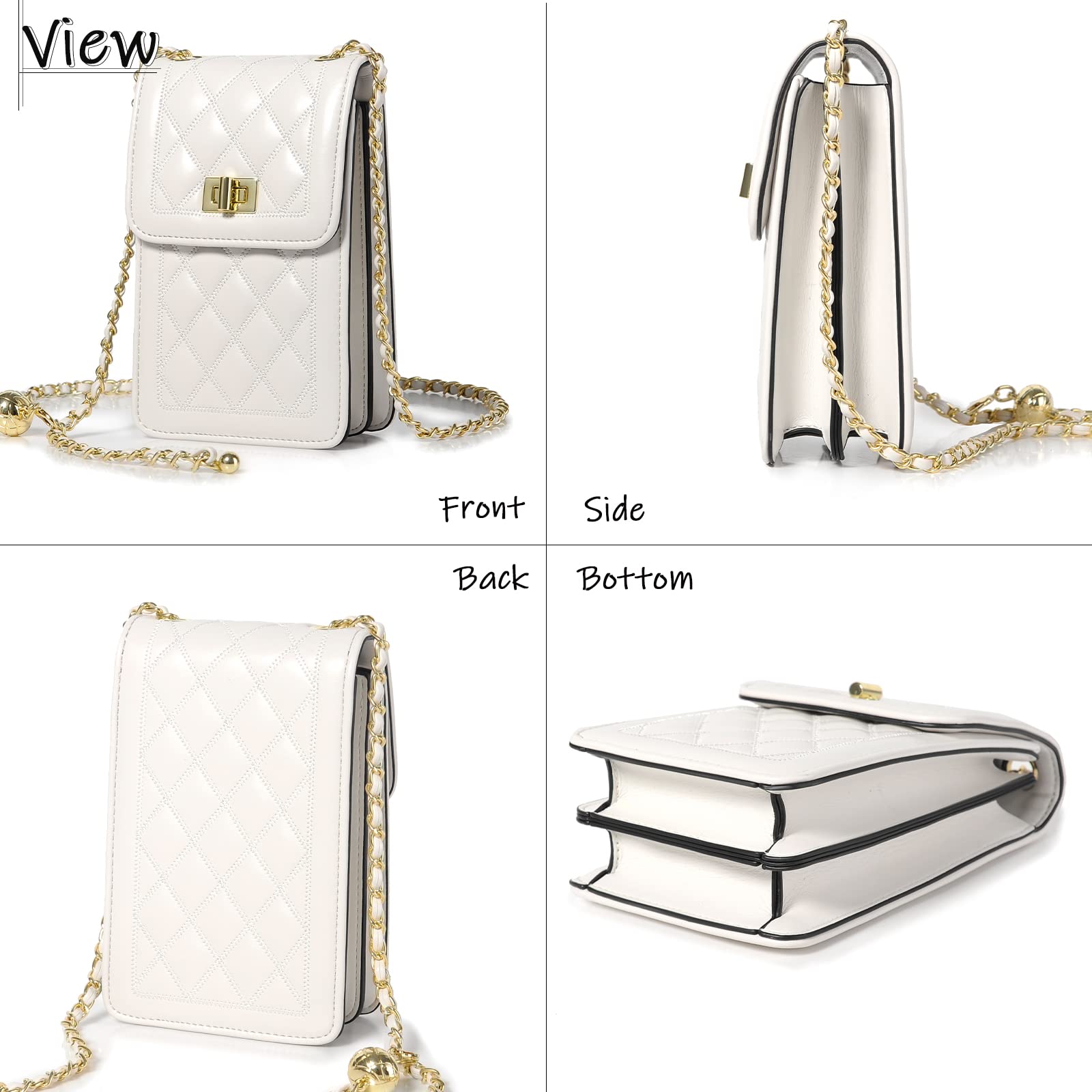 FSD.WG Women's Small Crossbody Leather Phone Purse - Mini Messenger Shoulder Bag with Wallet - Perfect for Travel, Shopping & Everyday Use