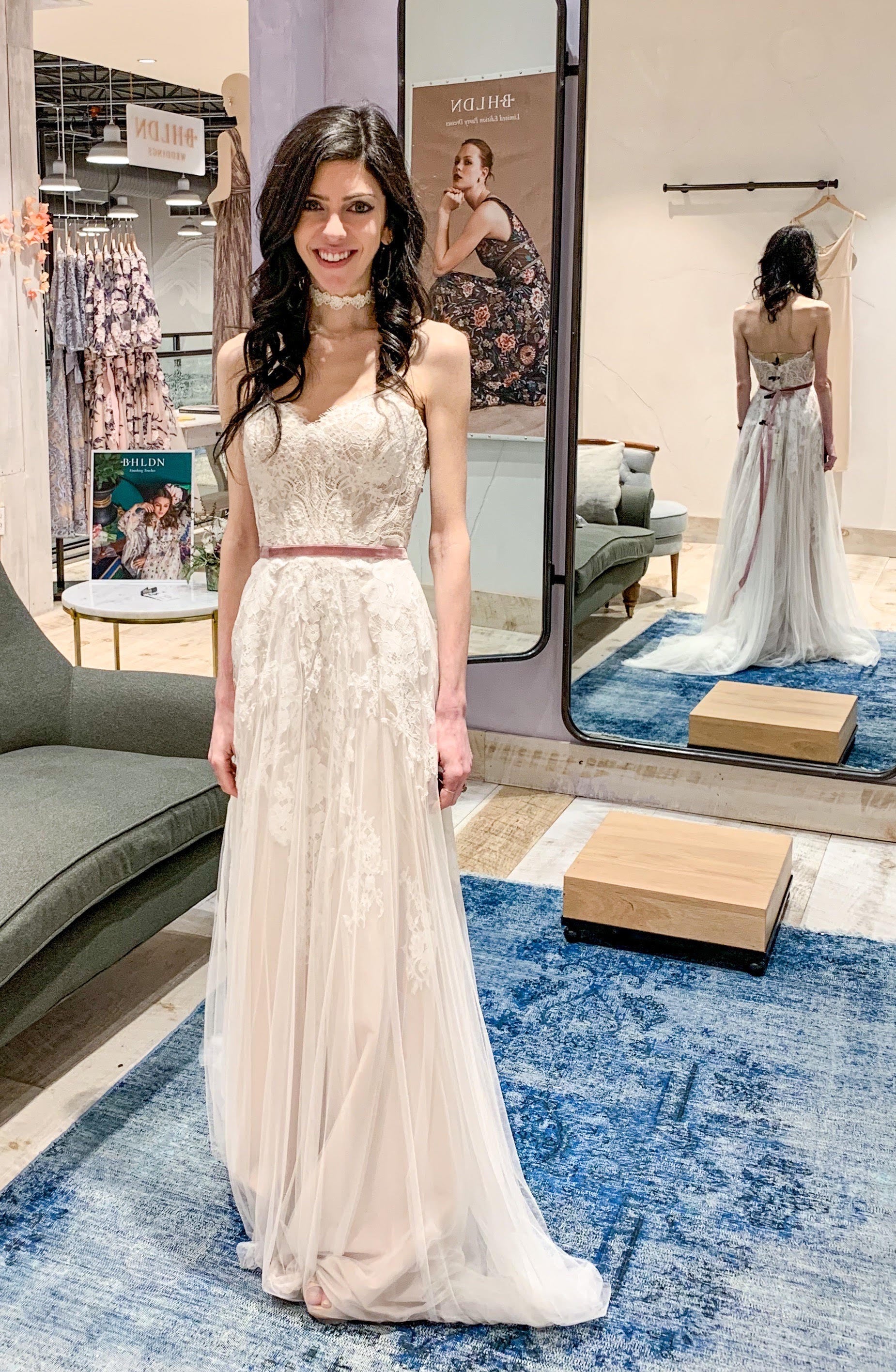 BHLDN Willowby Geranium Wedding Gown - Elegant Lace Bridal Dress for Boho Beach & Garden Ceremonies