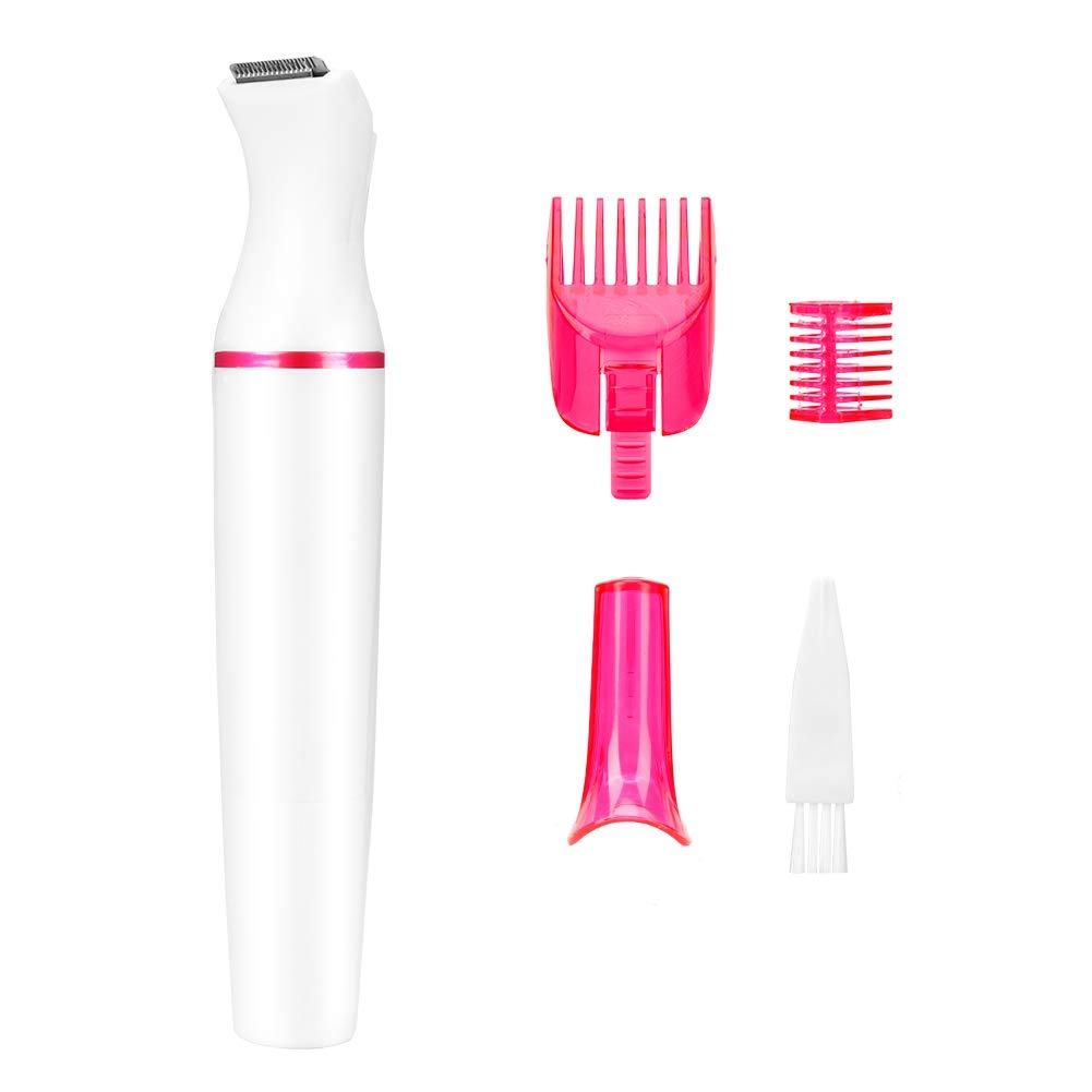 4-in-1 Electric Eyebrow Trimmer for Women & Men - Multi-Functional Portable Shaver with Detachable Heads for Eyebrows, Nose Hair & Facial Grooming - Perfect for Travel, Home & Salon Use