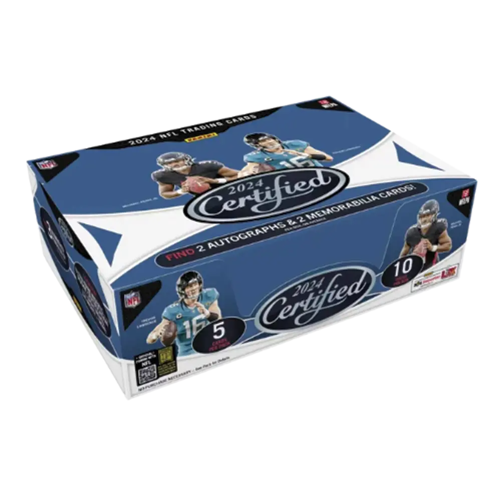 2024 Panini Certified Football Hobby Box - 24 Packs with Autographs & Memorabilia Cards - Perfect for Collectors & Fantasy Football Fans