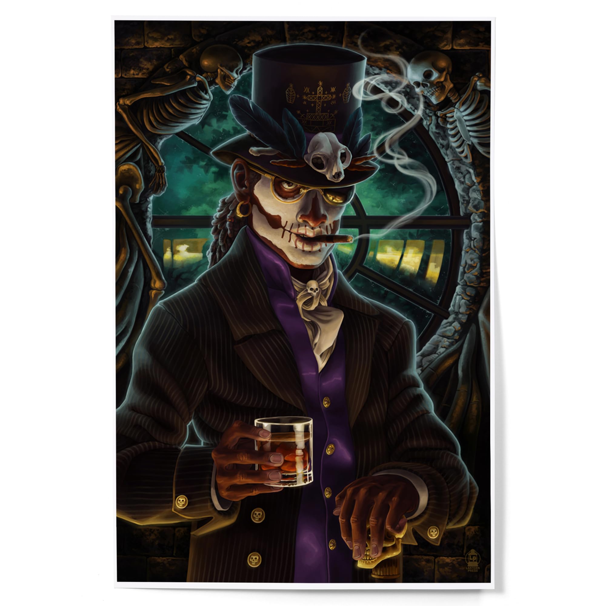 Lantern Press 12x18 Inch Voodoo Art Print - Framed Wall Decor for Living Room, Bedroom & Office | Gothic Home Decoration & Unique Gift Idea