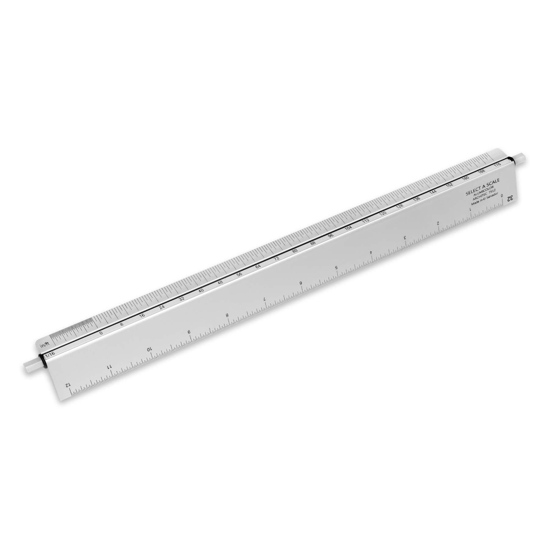 Alumicolor Select-a-Scale 12-Inch Silver Architect Drafting Tool with Rotating Calibration Rod - Perfect for Architectural Drawings, Engineering Designs & Technical Sketching