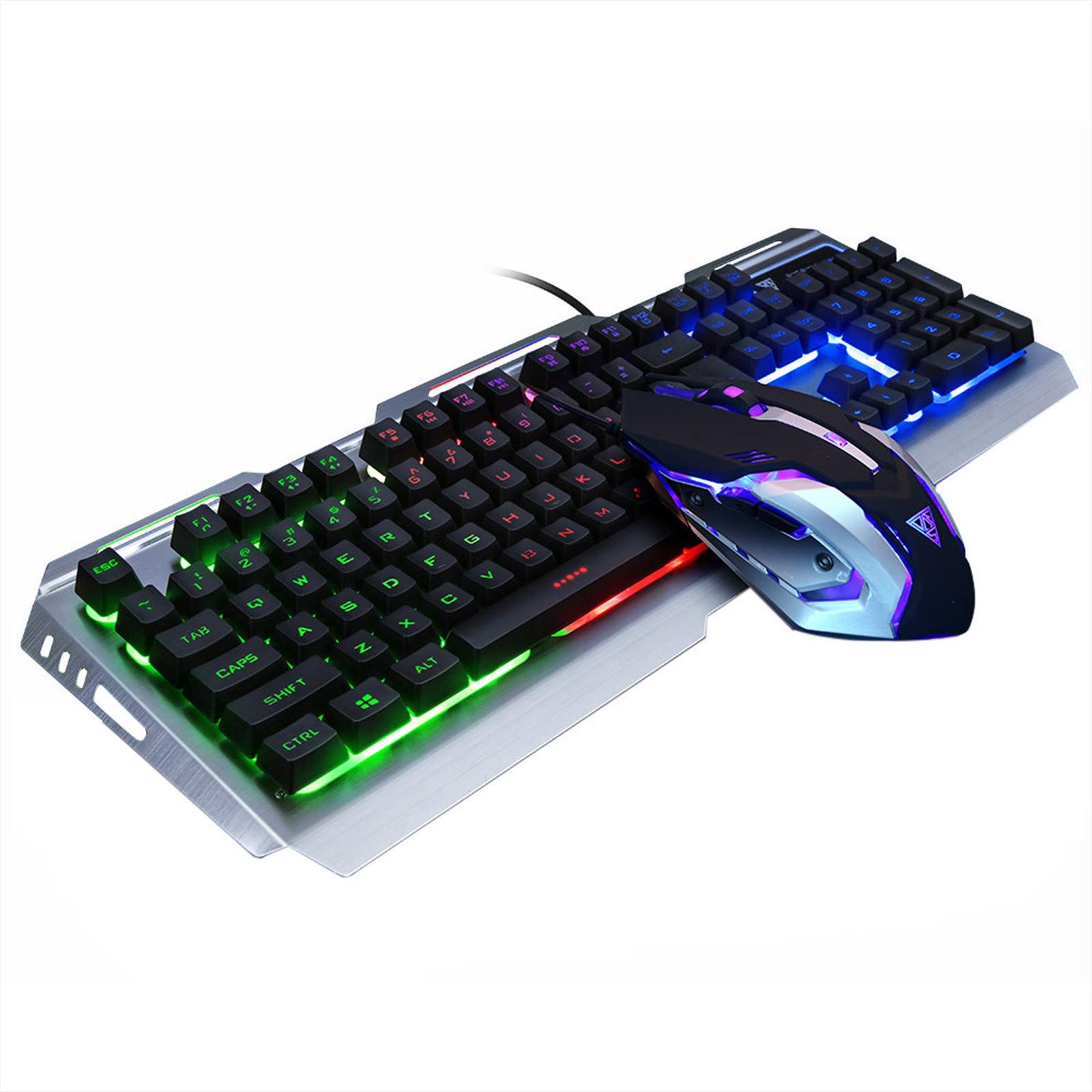 PX1 V1 104-Key RGB Backlit Mechanical Gaming Keyboard & Mouse Combo - USB Wired for PC Gamers (Perfect for FPS, MOBA & MMO Gaming)