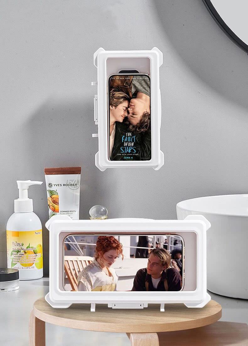 Waterproof Shower Phone Holder with 360° Rotation - Anti-Fog Touch Screen Wall Mount for iPhone & Android (4.7