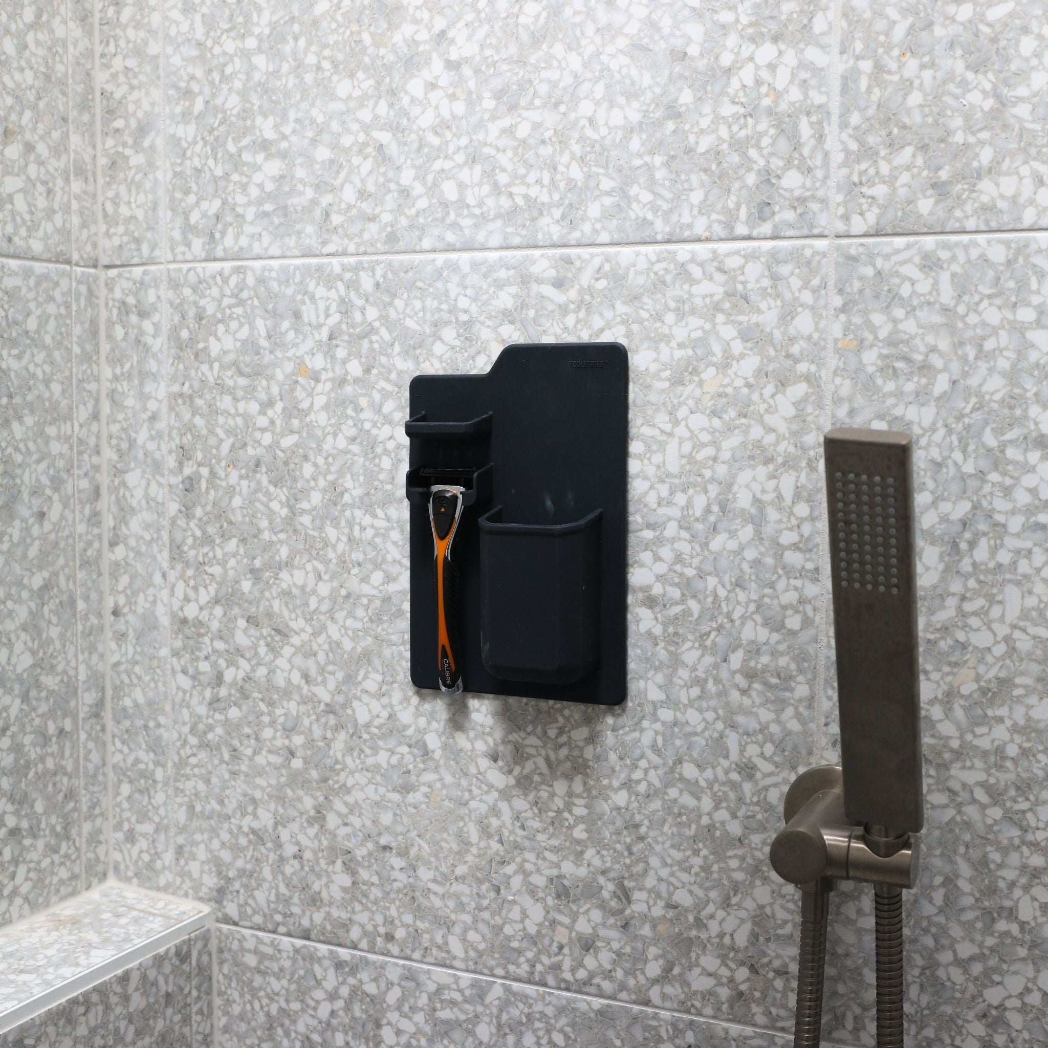 TOOLETRIES The Harvey Toothbrush and Razor Holder - Rustproof Stainless Steel Bathroom Organizer for Shower, Sink, or Countertop - Perfect for Small Spaces and Travel