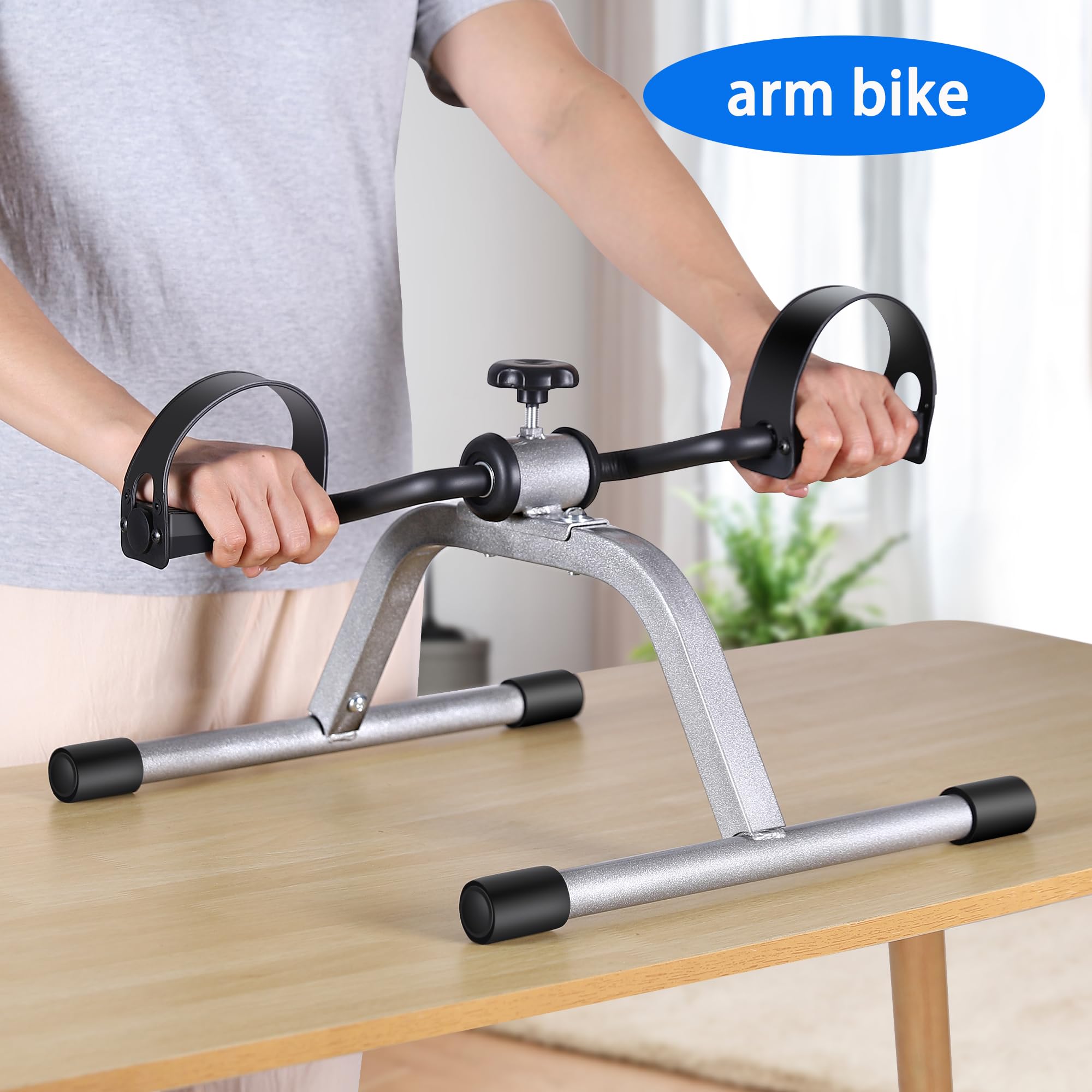 Portable Mini Exercise Bike for Leg & Arm Workout - Lightweight Pedal Exerciser for Home & Office Use - Ideal for Physical Therapy, Rehab & Fitness Training