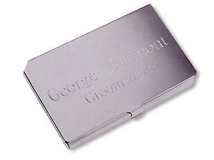 Premium Silver Plated Business Card Holder - Personalized Engraving for Professionals | Elegant Corporate Gift for Networking Events & Client Meetings