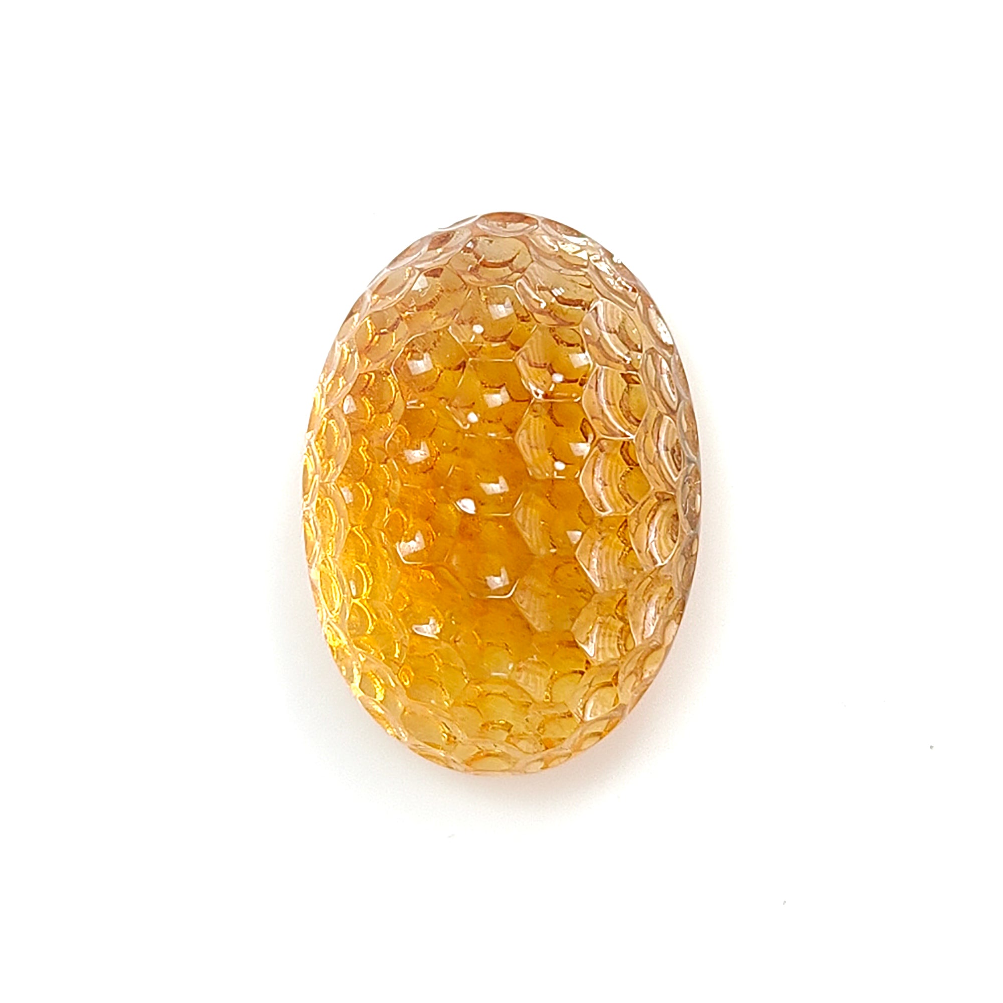 Natural Untreated Yellow Citrine Gemstone Oval Carving - Handcrafted Jewelry Making Stone for Necklaces, Rings & Pendants | Healing Crystal for Meditation & Energy Work