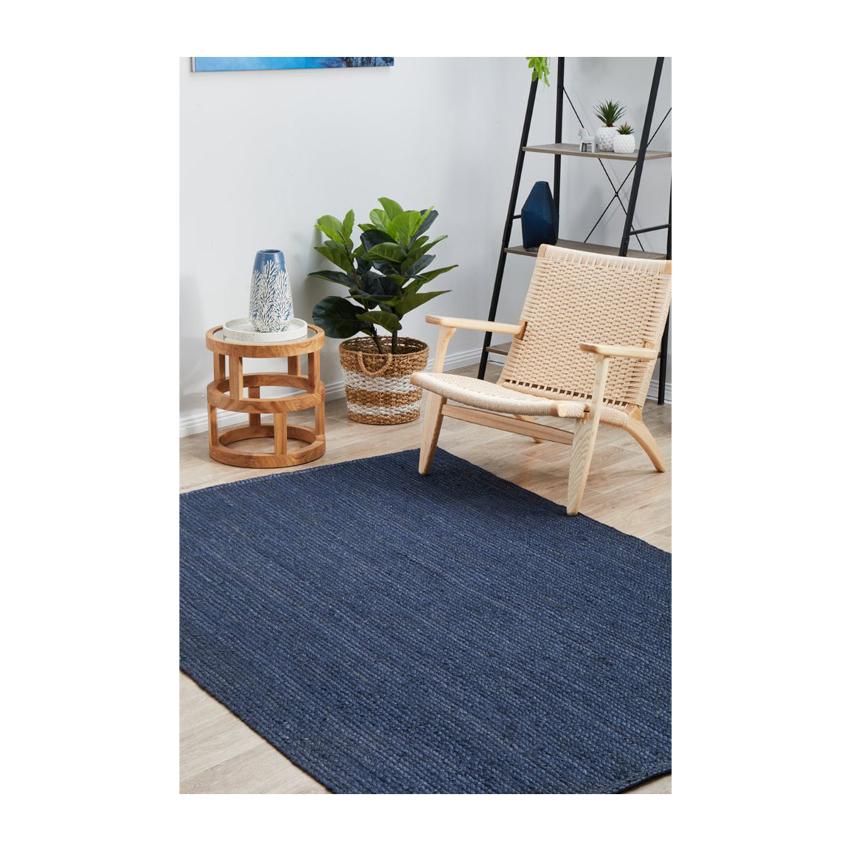 Bondi Rectangle Rug - Navy Blue Modern Area Rug for Living Room, Bedroom & Office - Soft & Durable Home Decor