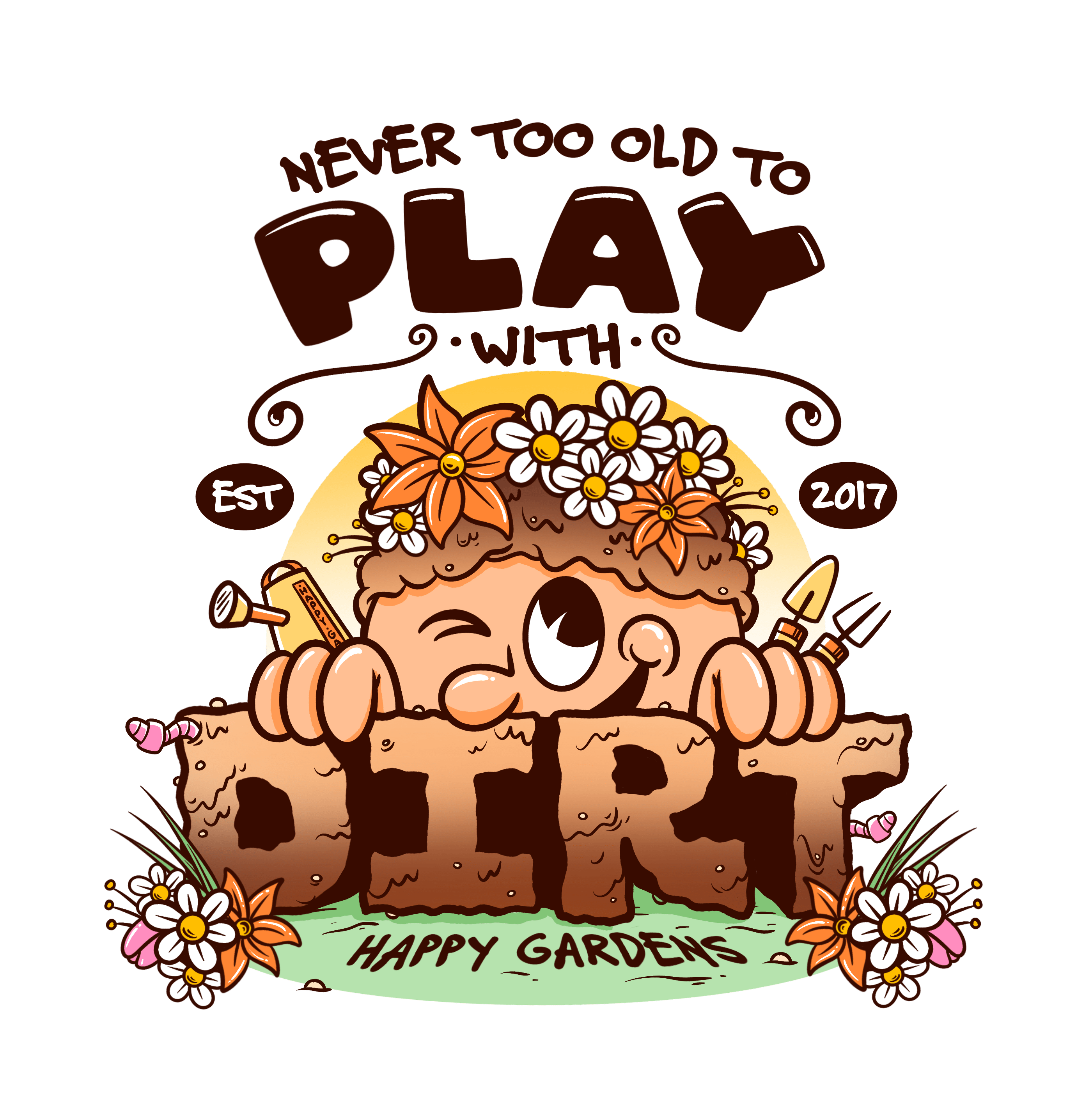Never Too Old To Play With Dirt T-Shirt - Funny Gardening Shirt for Adults - Perfect for Garden Enthusiasts & Outdoor Activities