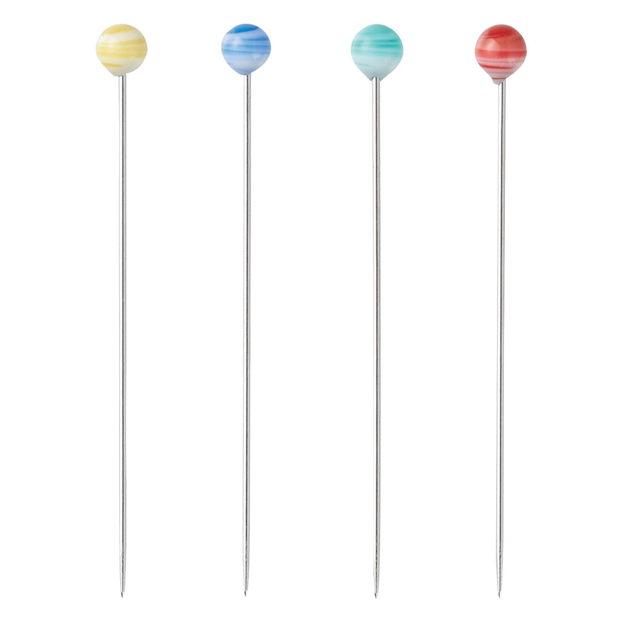 Marbled Glass Head Pins with Clover Design - 50pcs for Jewelry Making, DIY Crafts, Earrings & Necklaces - Perfect for Beading, Scrapbooking & Gift Making
