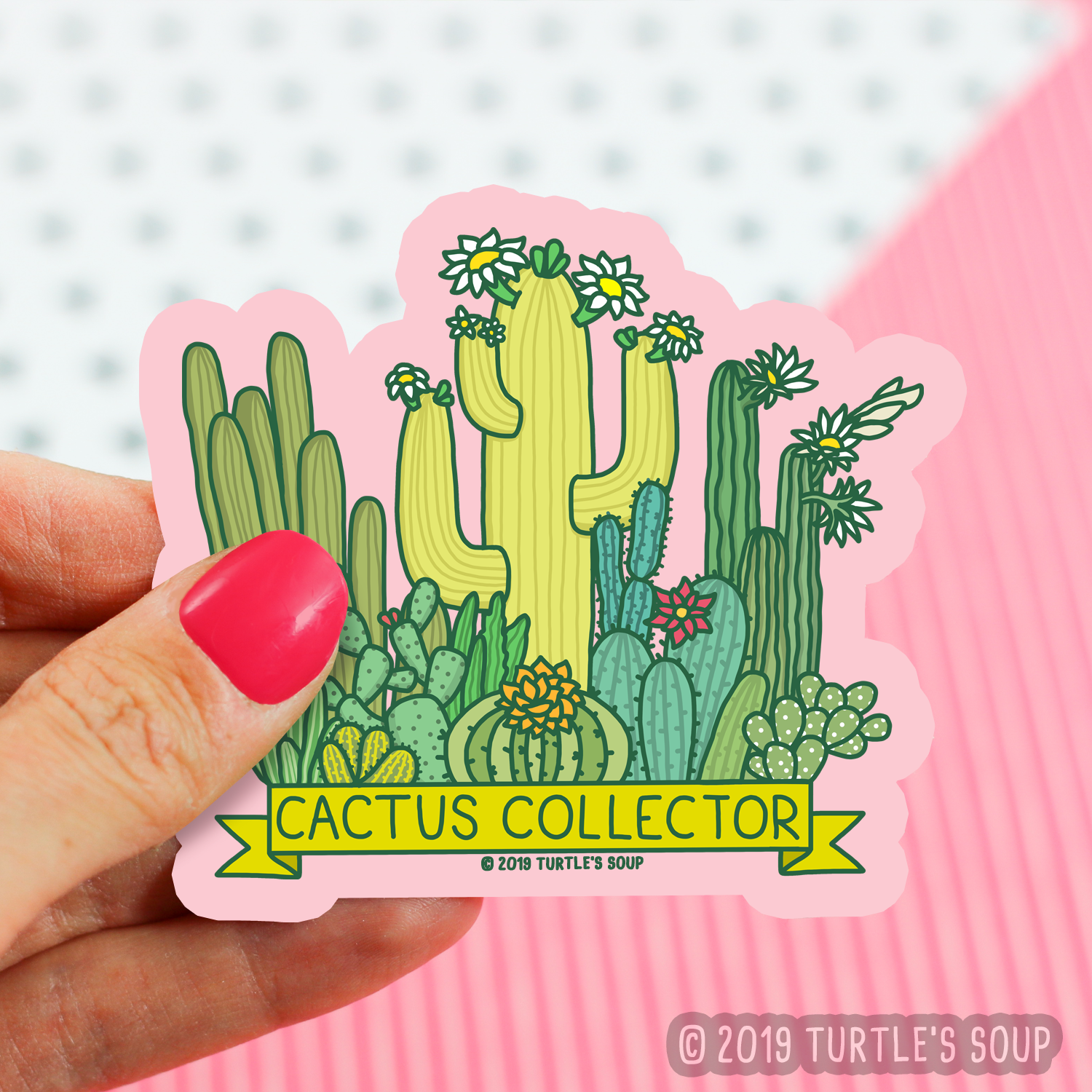 Cactus Collector Vinyl Sticker - Waterproof Decal for Laptops, Water Bottles & Journals - Perfect for Plant Lovers & Boho Decor