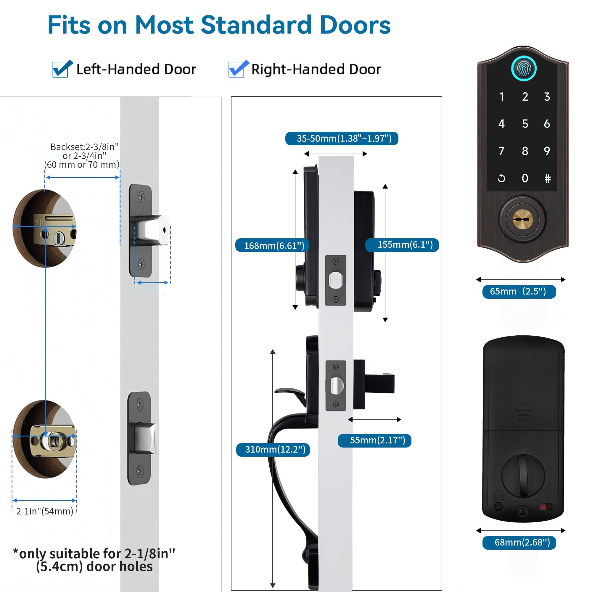 Harfo Smart Door Lock - Fingerprint, Keypad & App Control for Home Security