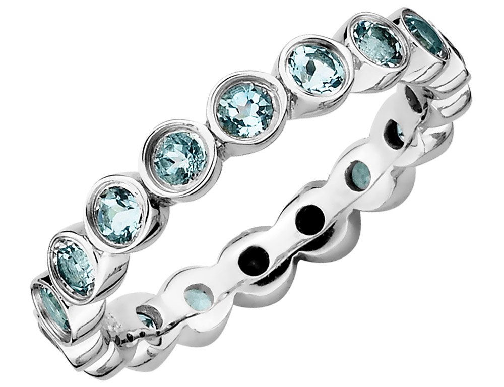1.10 Carat Aquamarine Sterling Silver Ring for Women - Elegant Birthstone Jewelry for Engagement, Wedding & Everyday Wear