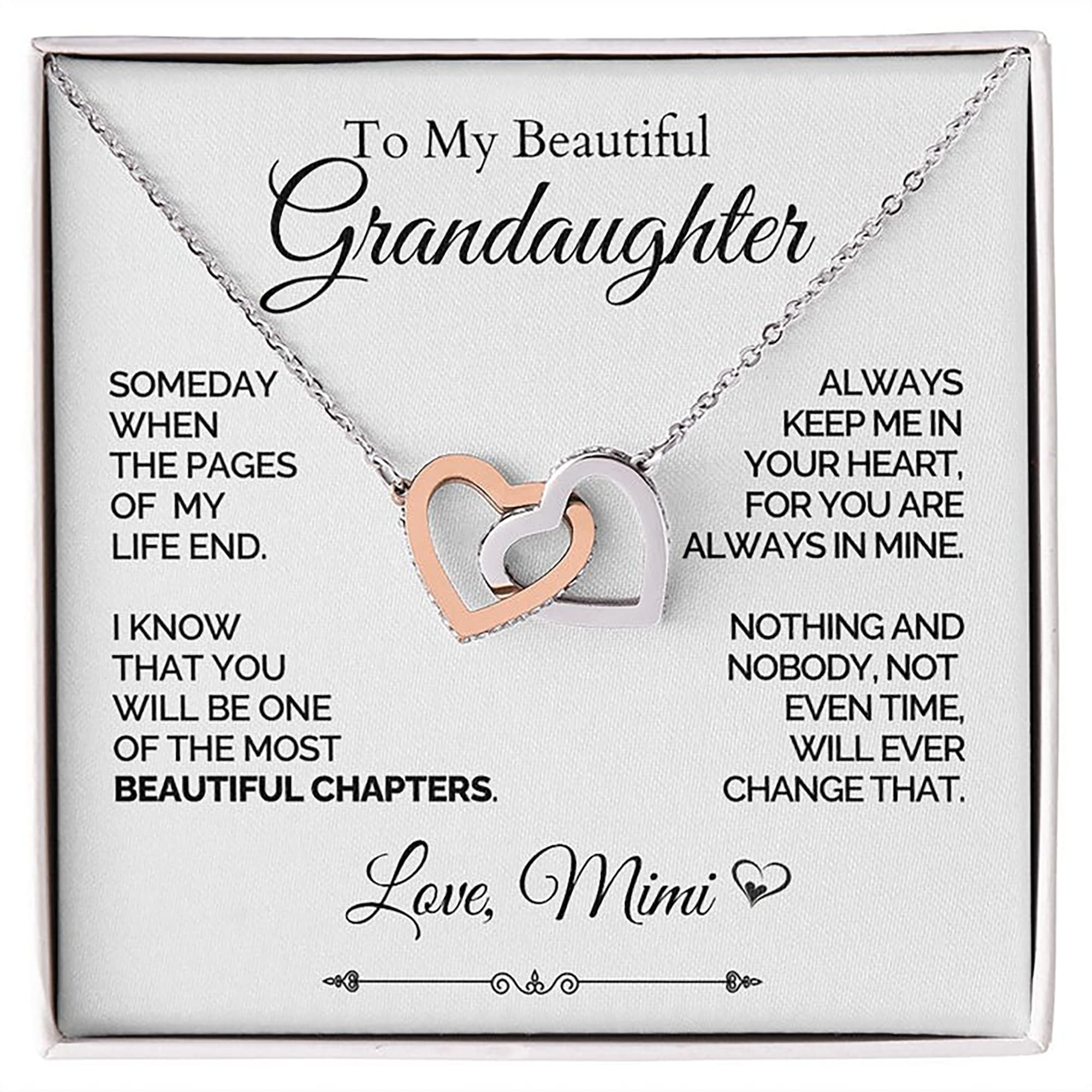 Personalized Granddaughter Necklace - Heartfelt Gift from Grandma or Nana for Birthday, Anniversary - Elegant Jewelry with Gift Box - Perfect for Special Occasions & Family Celebrations