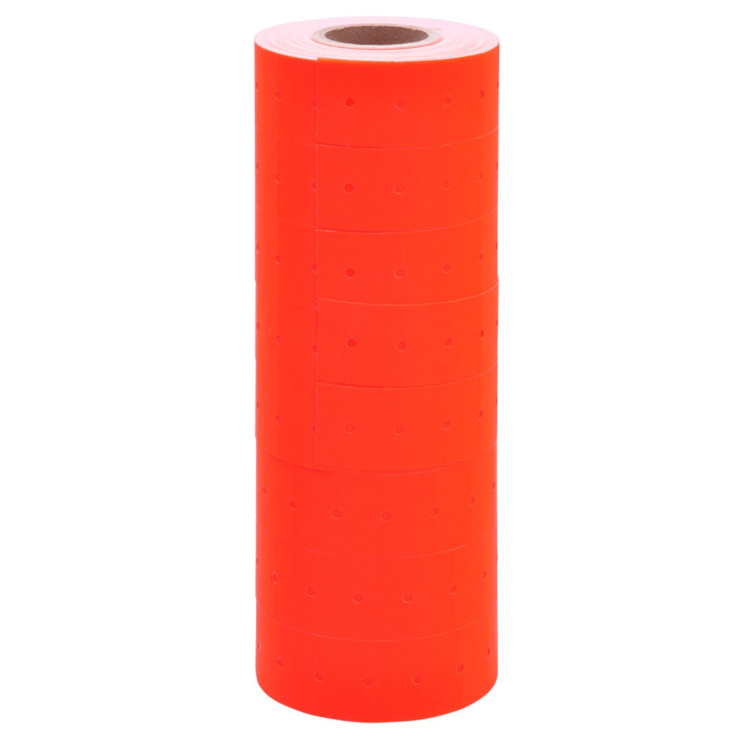 Fluorescent Red Removable Labels for Avery/Sato M1 Price Guns - 16 Pack (Free Ink Roll) for Retail Pricing
