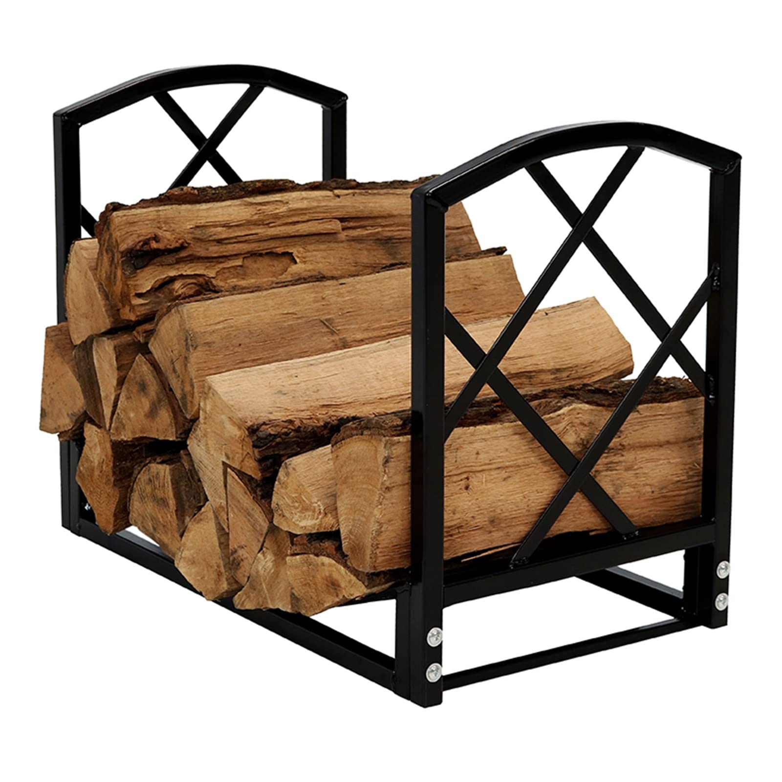 Heavy Duty Firewood Log Rack with Wheels - Wooden Fireplace Tool Set for Indoor/Outdoor Use - Storage Organizer Holder for Fireplace, Stove & Fire Pit Accessories - Perfect for Patio, Backyard & Camping