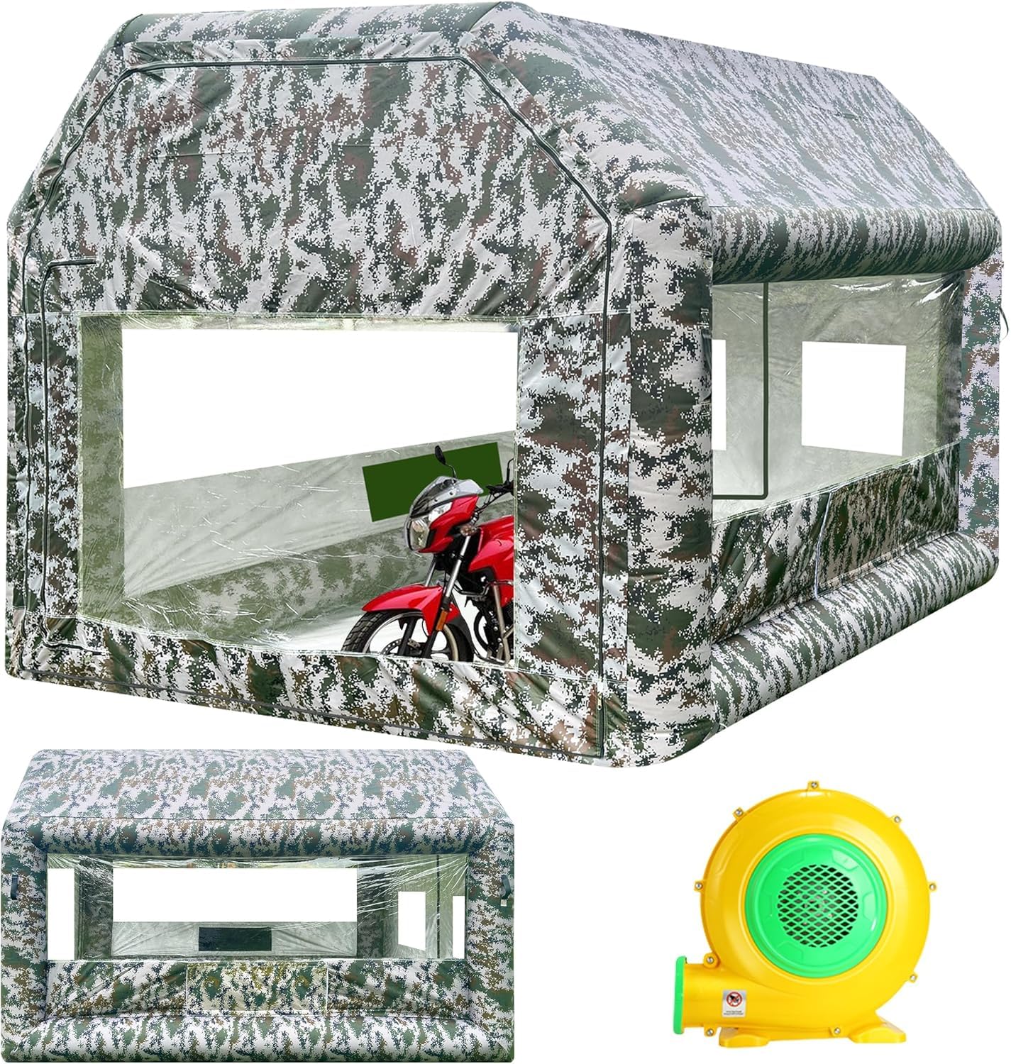 LVAOSTT 13x11x8.2FT Inflatable Paint Booth with Air Filter System - Portable Spray Booth Tent for Car, Motorcycle & DIY Painting - Perfect for Auto Body Work, Garage Projects & Professional Spray Painting