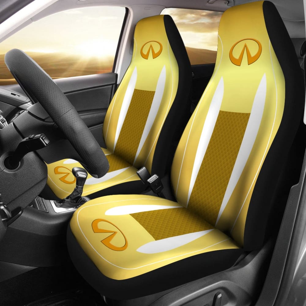 Premium Black & Yellow Infiniti Car Seat Covers - Custom Fit for Models 3 & 210801 | Waterproof & Anti-Slip Protection for Luxury Car Interiors