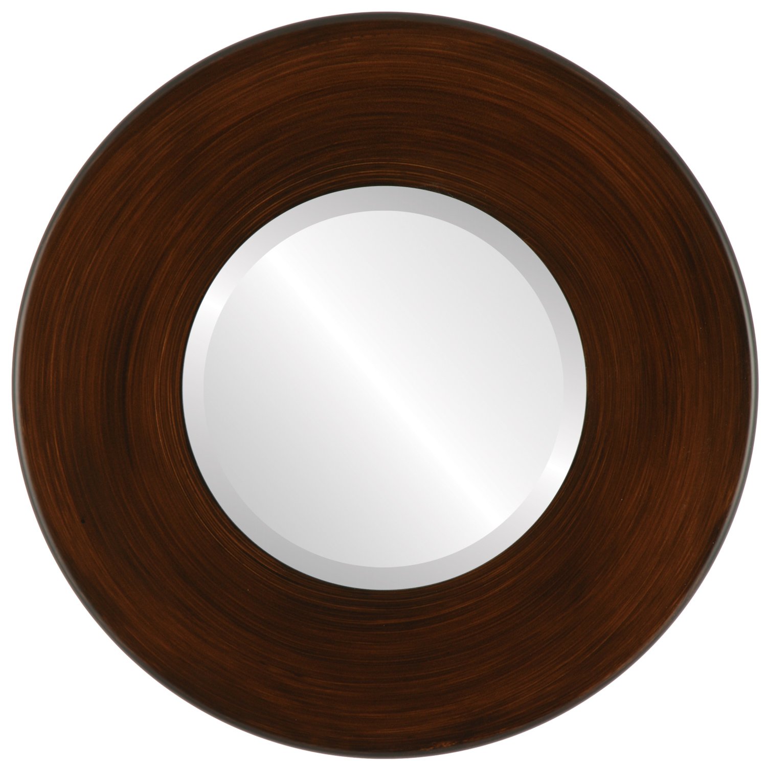OVALCREST 32x32 Round Beveled Wall Mirror - Mocha Boulevard Style for Living Room, Bedroom & Entryway Decor | Elegant Home Decoration & Space Enhancing Mirror