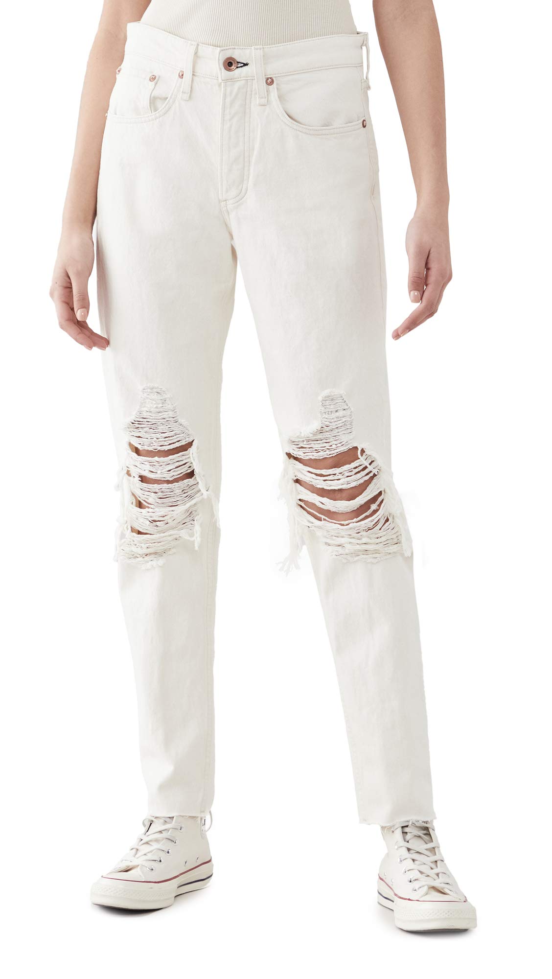 rag & bone Women's Rosa Mid Rise Boyfriend Jeans - Distressed Denim Pants for Casual Wear, Street Style & Everyday Comfort