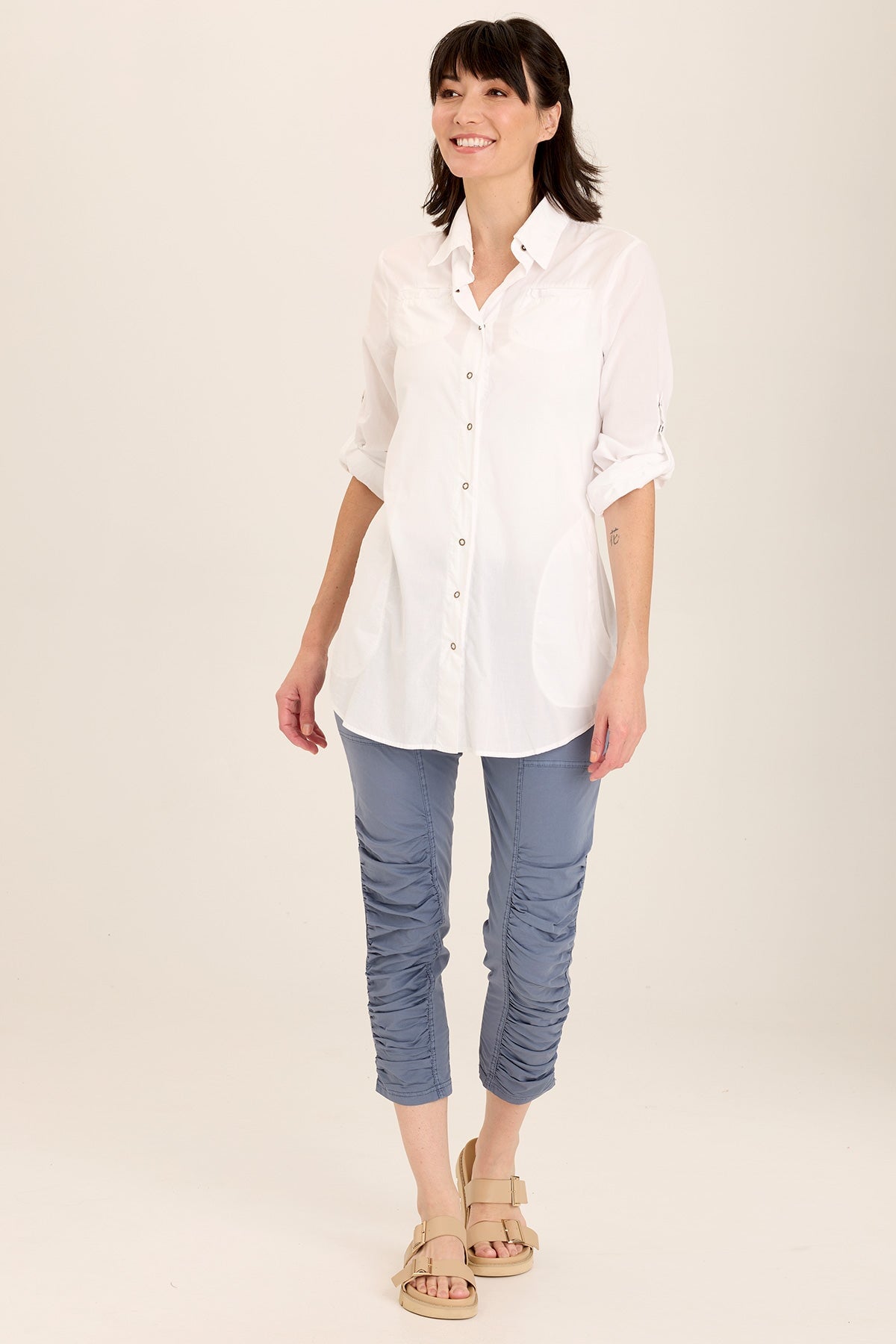 Women's Soft Voile Button Down Blouse - Breathable & Lightweight Office Shirt for Work, Business Casual, and Everyday Wear