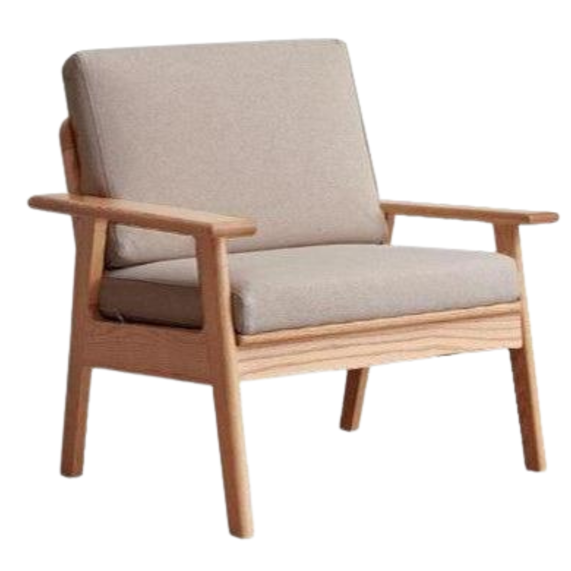 Japanese Style 3-Seater Fabric Sofa - Solid Oak & Pine Wood Frame - Perfect for Living Room, Lounge, or Zen Home Decor