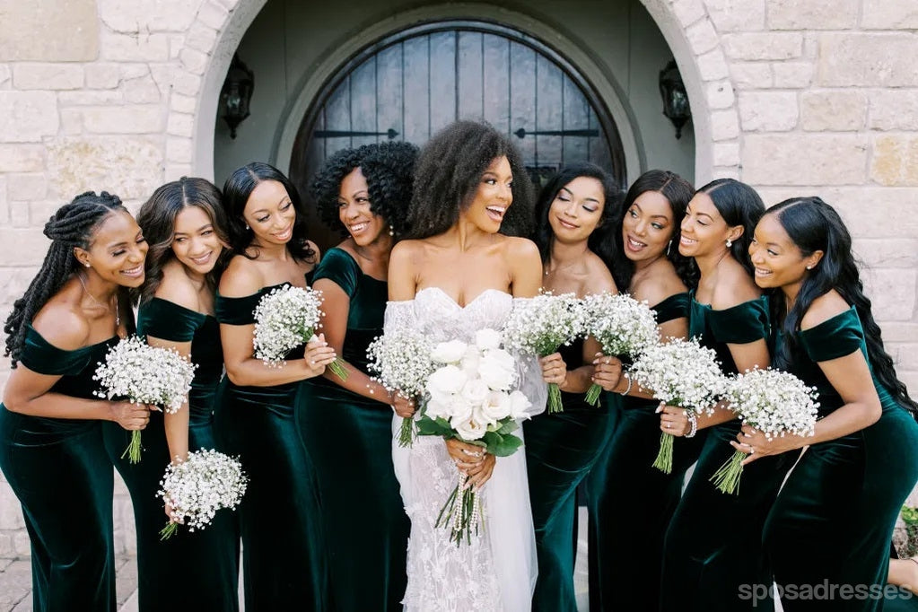 Emerald Green Mermaid Off-Shoulder Long Bridesmaid Dress WG1585 - Elegant Formal Gown for Weddings, Prom, Evening Parties & Special Occasions