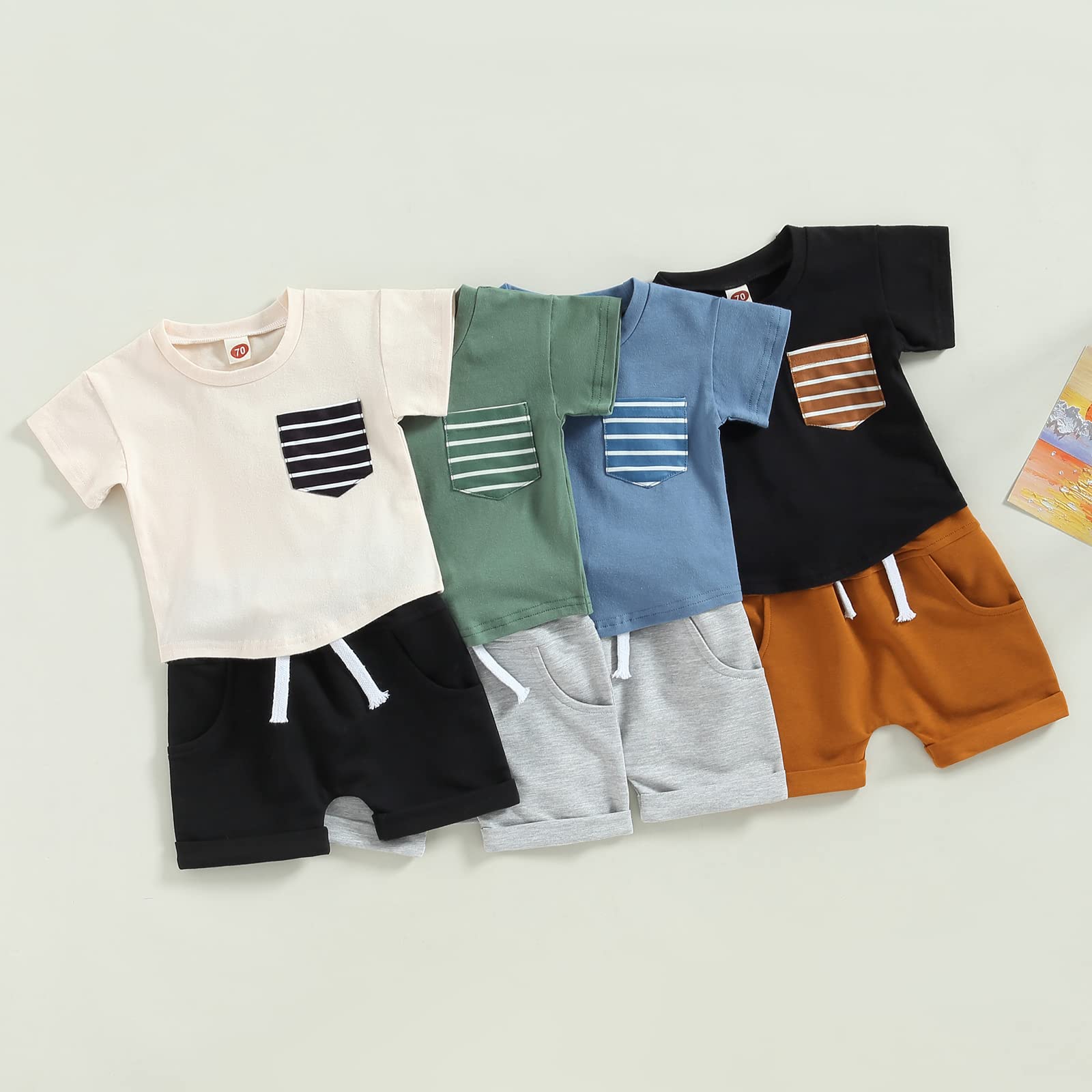 Toddler Baby Boy Summer Clothes Set - 2PC Short Sleeve T-Shirt & Cute Cool Shorts Outfit for Newborn Infant Boys | Perfect for Playtime, Beach & Outdoor Activities