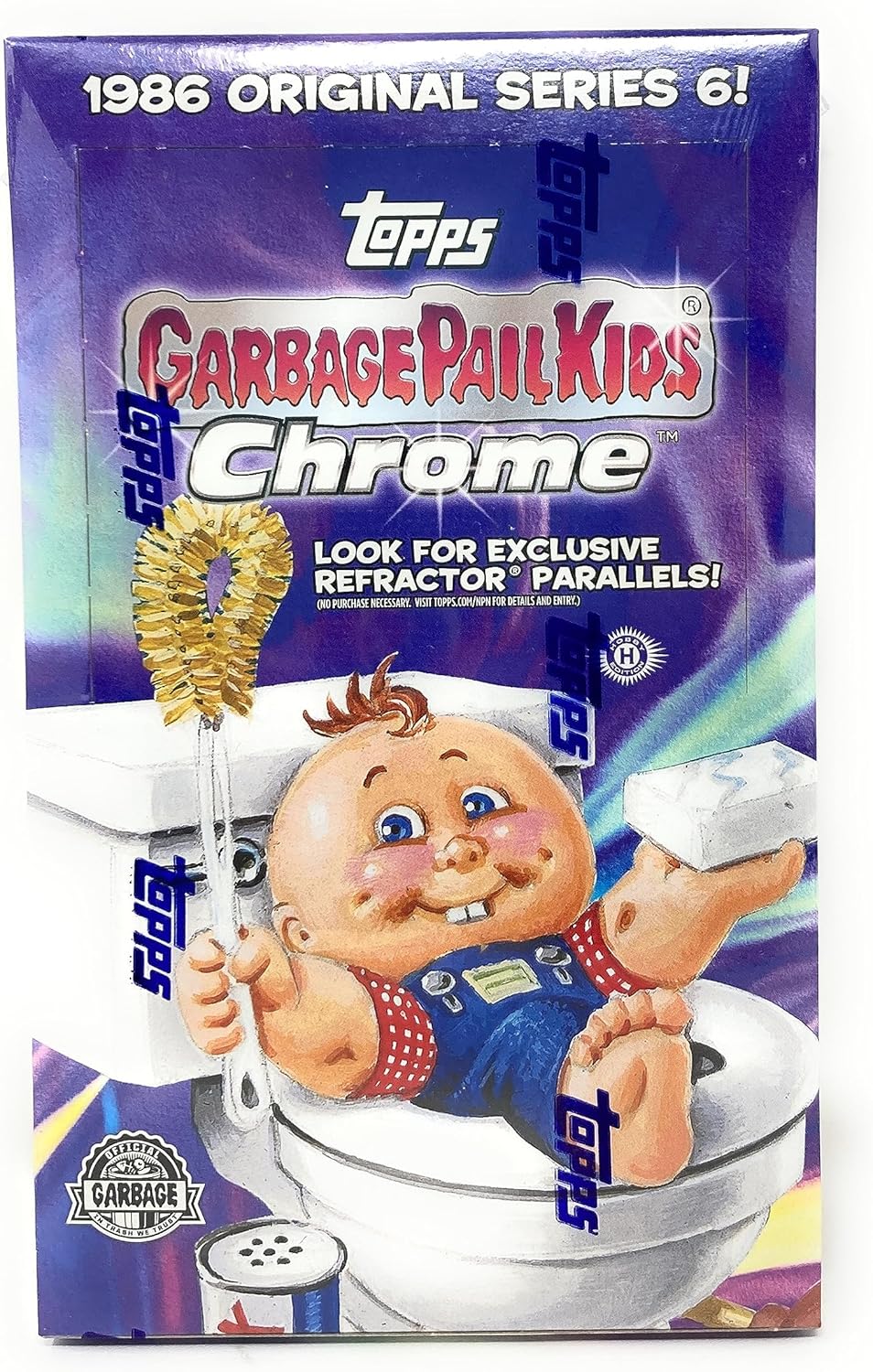 2023 Topps Garbage Pail Kids Series 6 Chrome Trading Cards - Factory Sealed Hobby Box (24 Packs) | Collectible Trading Cards for Kids & Adults, Perfect for Gifts & Card Game Nights