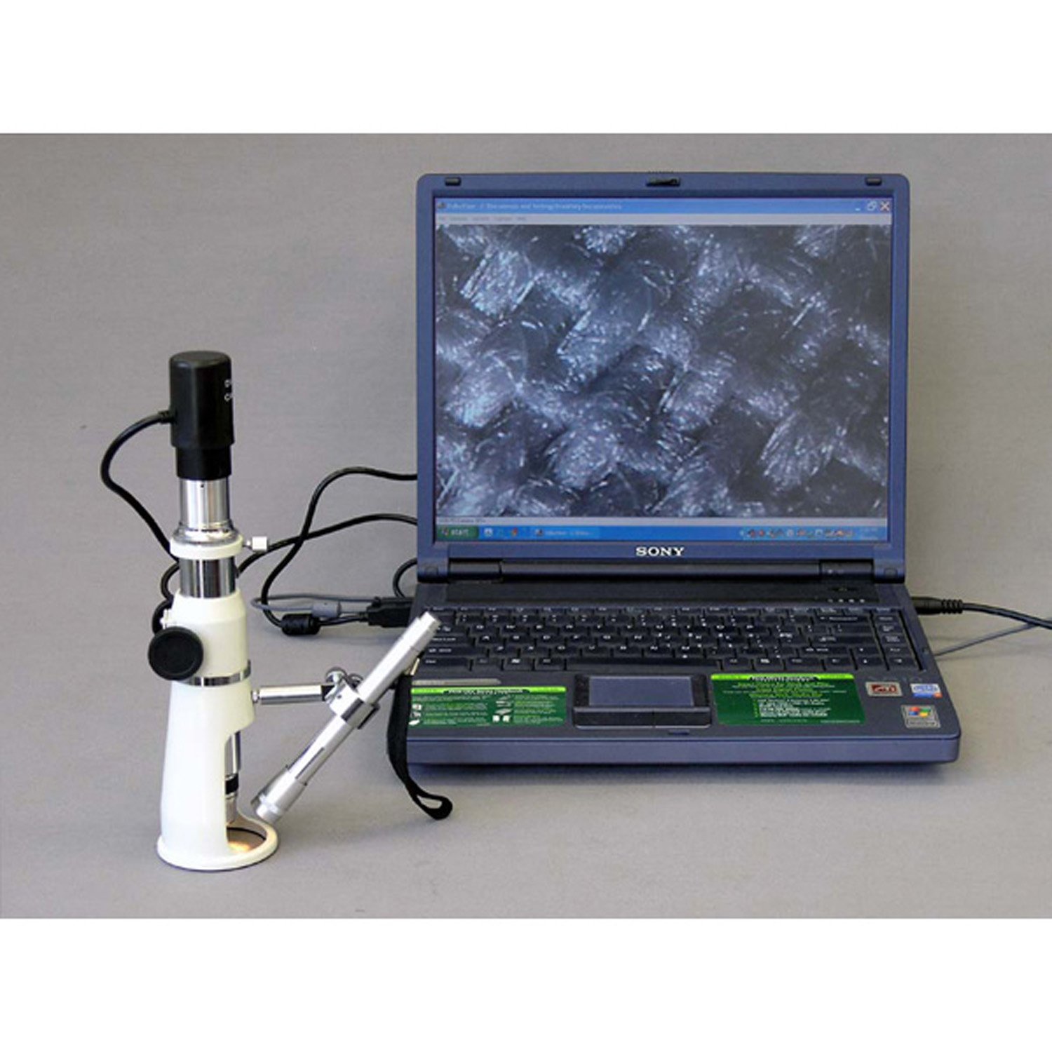 AmScope H50 Handheld Stand Measuring Microscope - 50x Magnification with 17mm FOV, Portable Digital Microscope with Built-in LED Light for Jewelry, Coins, Stamps & PCB Inspection