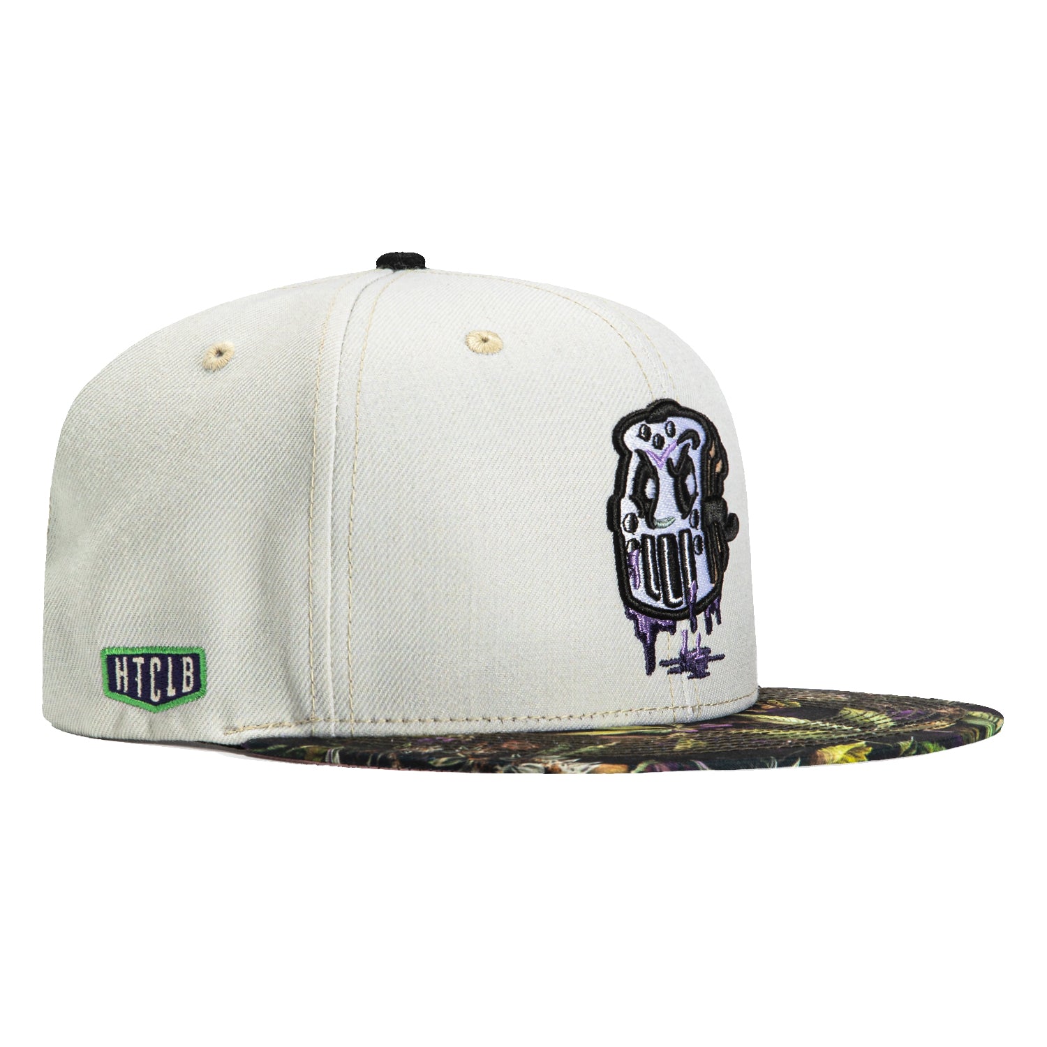 Field Grade PBJ Anthropomorphic Mask Hat with Club Logo Patch - Adjustable Snapback Cap in White & Realtree Camo | Outdoor Activities, Streetwear Fashion, Hunting Gear