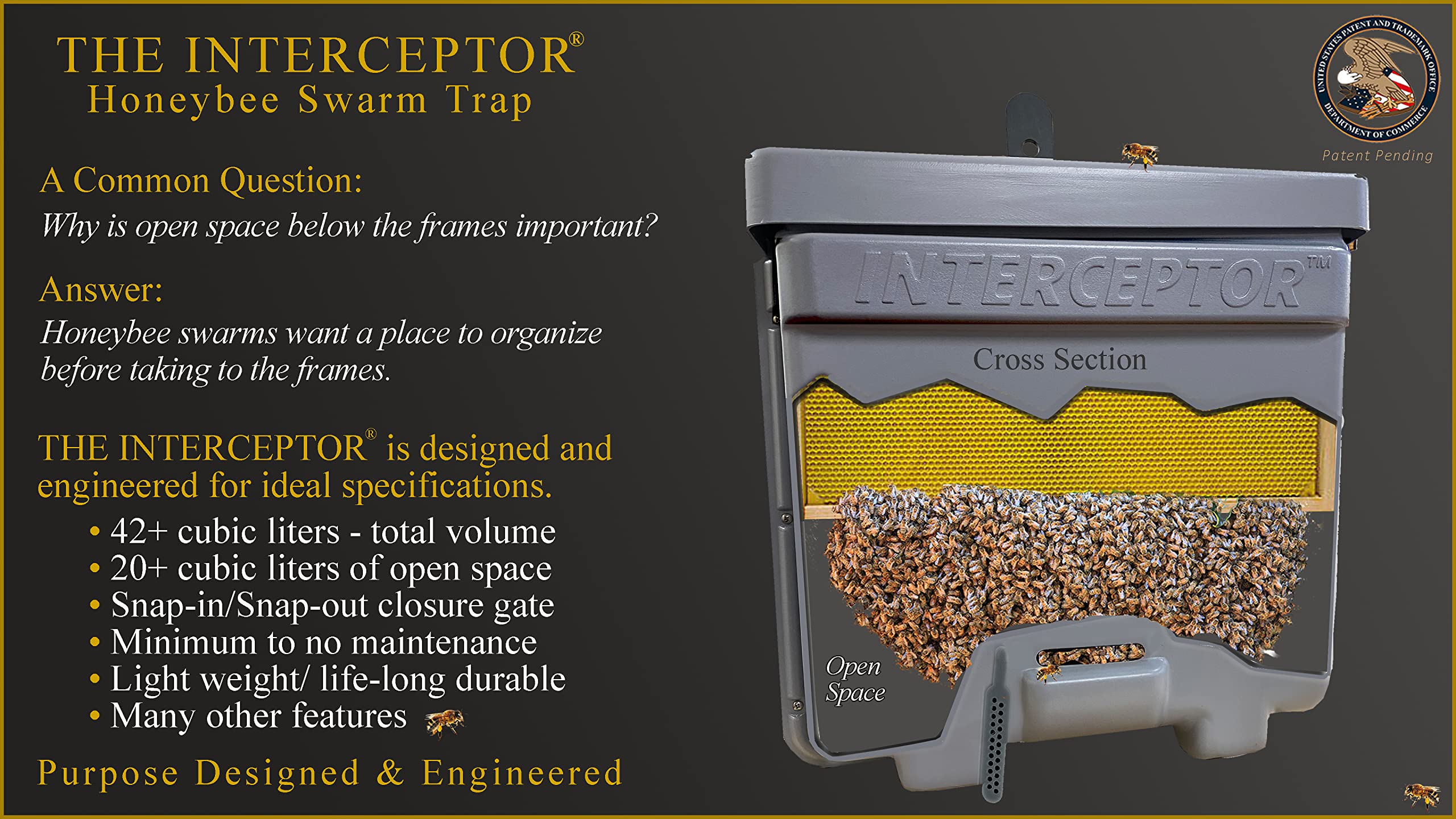 Interceptor Pro Honey Bee Swarm Trap - 5 Pack Unassembled with Tree Straps & Nails - No Frames Included - Effective Beekeeping Solution for Garden, Farm & Backyard Beekeepers
