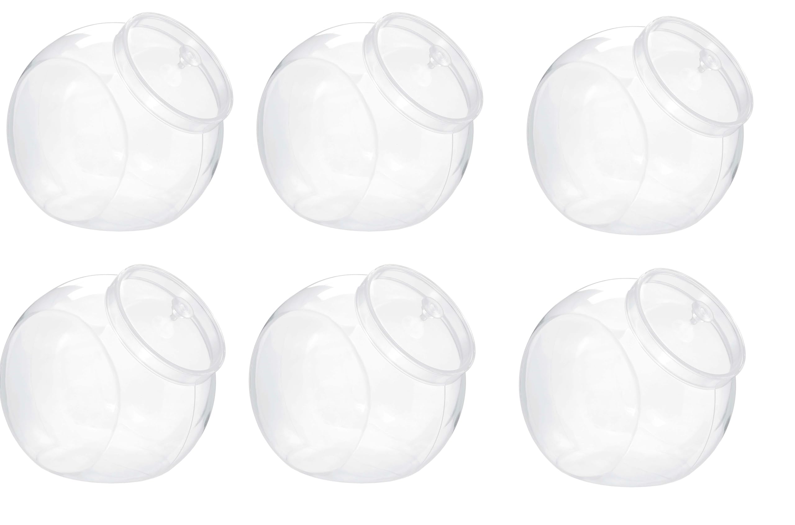 Amscan 80 oz Plastic Jar Containers with Lids (Pack of 6) - Bulk Candy Storage Jars for Treats, Cookies & Snacks - Perfect for Wedding Favors, Anniversary Celebrations & Party Decorations