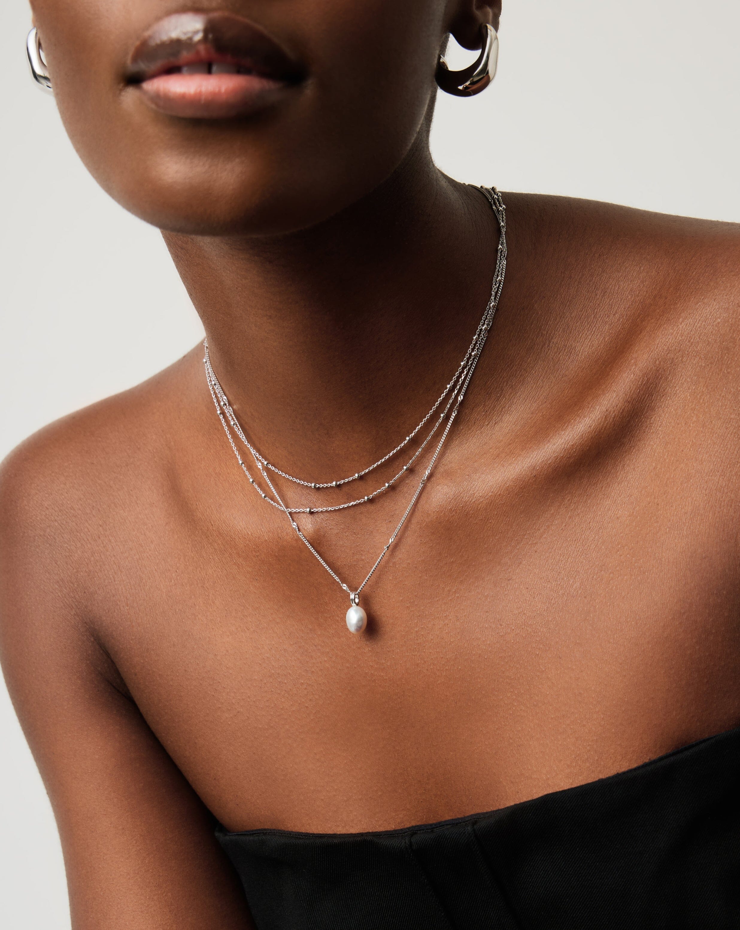 Baroque Pearl Necklace for Women - Sterling Silver Twisted Chain with Freshwater Baroque Pearls | Elegant Jewelry Gift for Wedding, Anniversary & Special Occasions