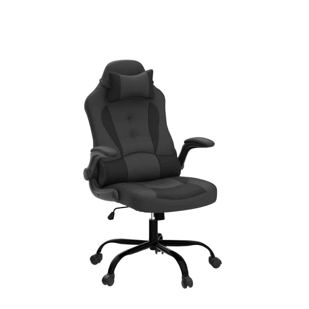 Premium Ergonomic Gaming Chair - High Back PU Leather Racing Style PC & Office Desk Chair with Adjustable Lumbar Support & Headrest - Comfortable for Adults & Teens - Perfect for Esports, Streaming & Home Office (Black)