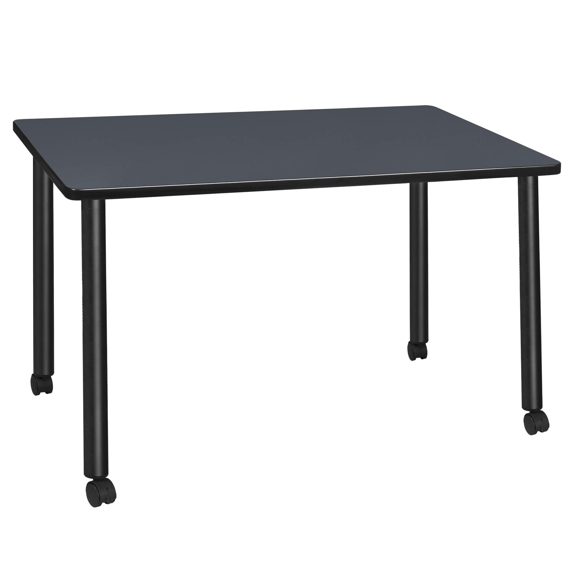 Regency Kee Mobile Training Room Tables - Medium Size, Grey/Black - Foldable & Portable for Classrooms, Offices & Conference Rooms