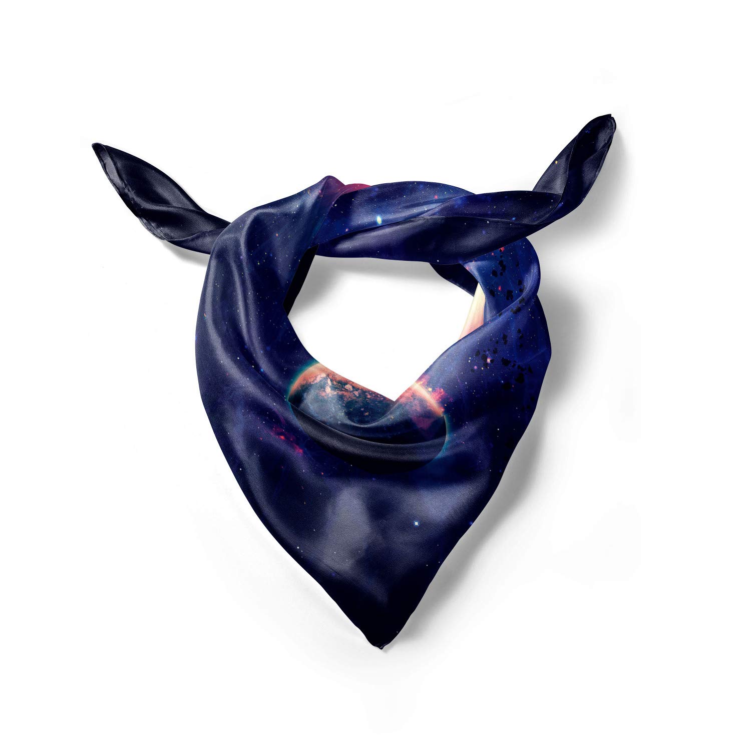 Ambesonne Galaxy Head Scarf - Outer Space Mars Planets Hair Wrap for Women | Boho Hippie Headband, Beach Cover Up, Yoga Accessory