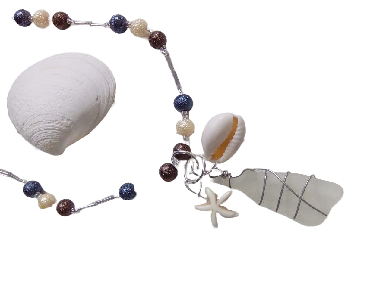Handmade Sea Glass Charm Necklace - Genuine Beach Glass Pendant Jewelry for Women - Perfect for Beach Weddings, Boho Fashion & Gift Giving