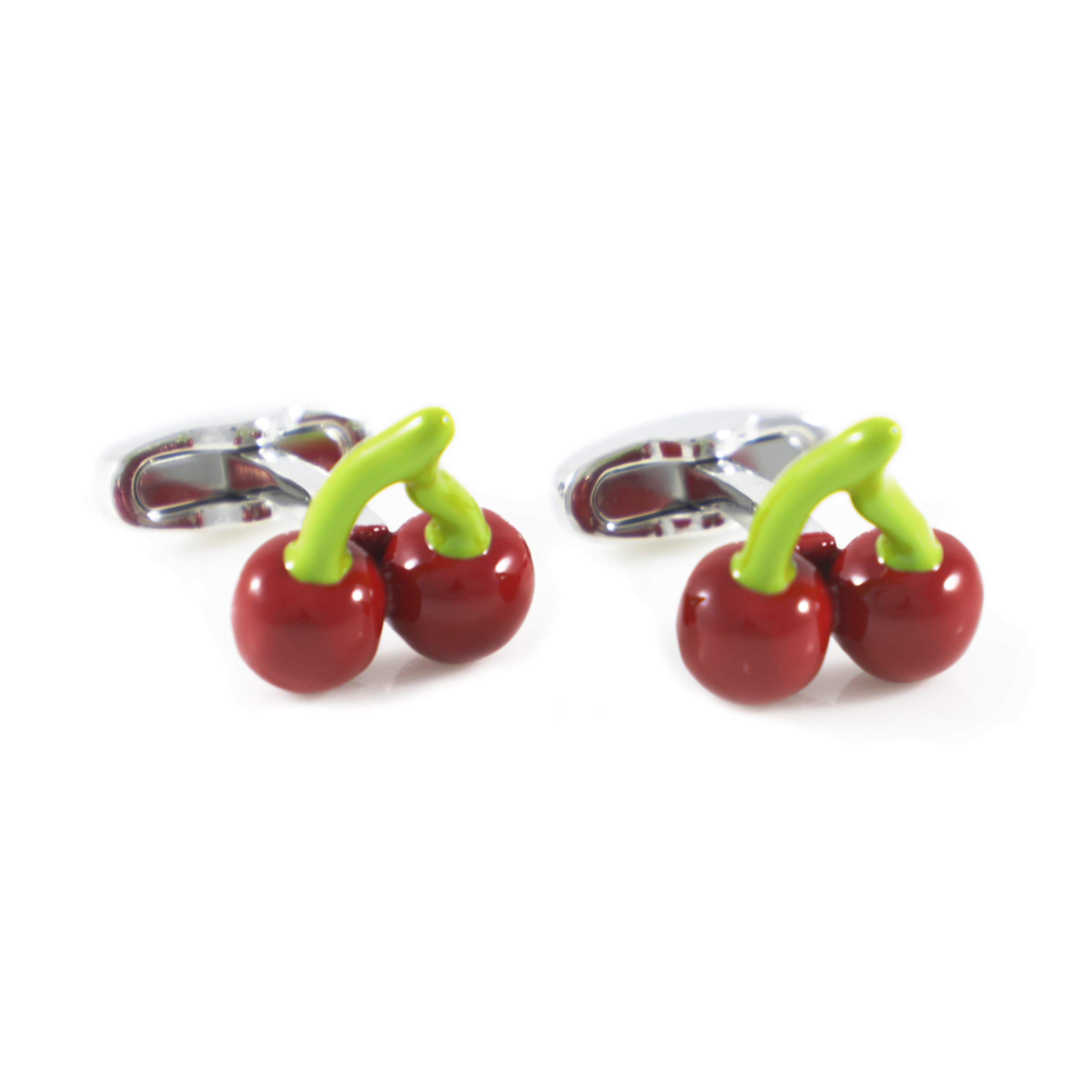 Stylish Red Cherry Cufflinks for Men - Elegant Gift Box Included - Perfect for Weddings, Prom & Formal Events