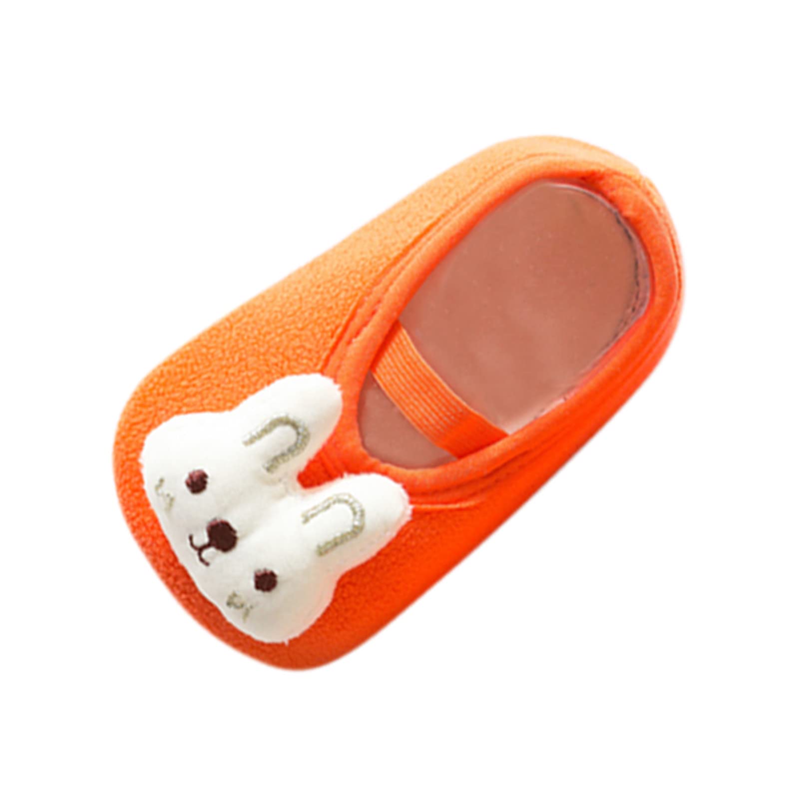 **Non-Slip Cartoon Character Toddler Shoes for Boys & Girls - Warm Indoor Floor Socks (Orange, Size 3.5 Years) - Perfect for Playtime & Home Comfort**