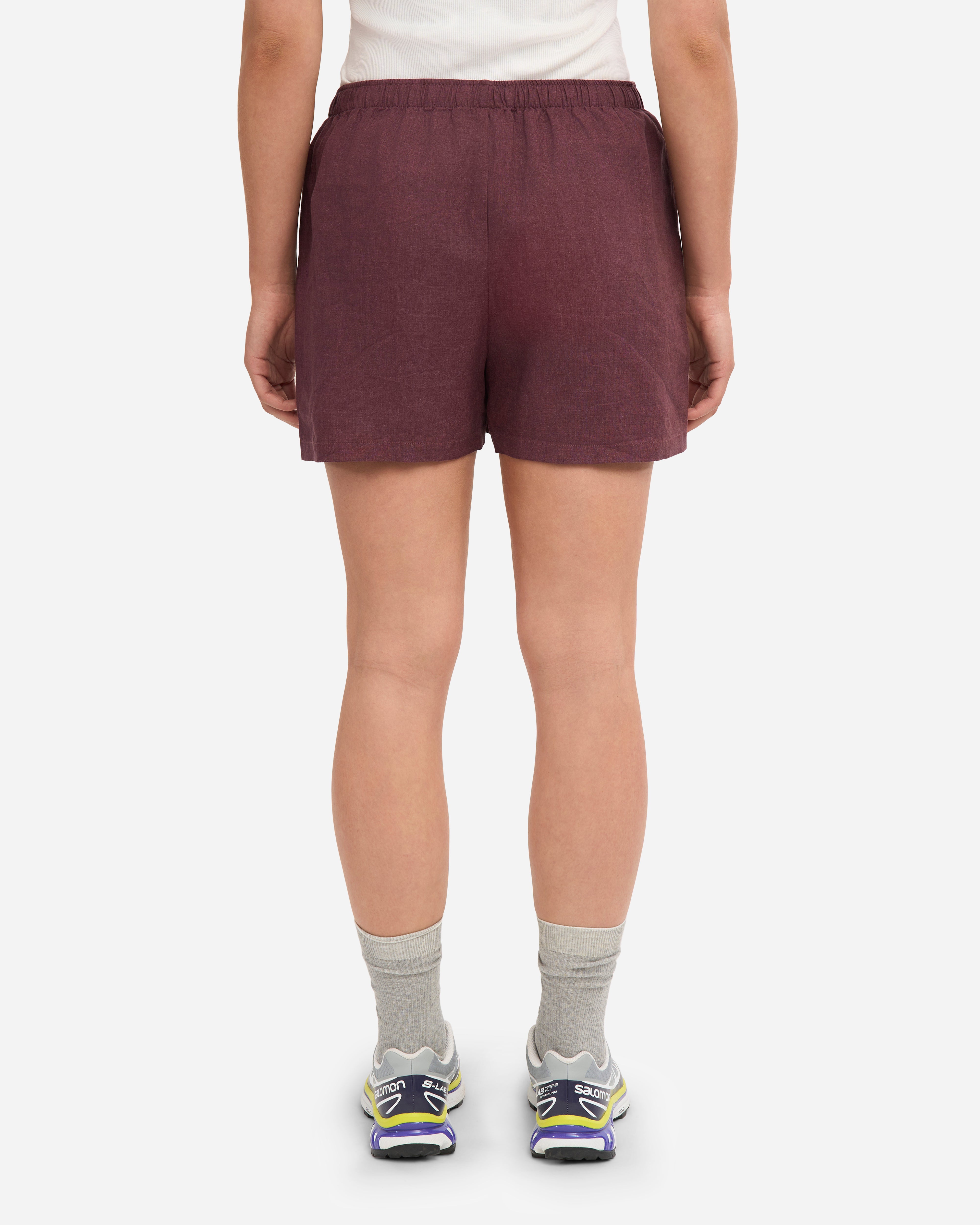 Stylish Linen Shorts for Women - Oxblood Red | Comfortable & Breathable Summer Shorts for Casual Wear, Beach, and Travel