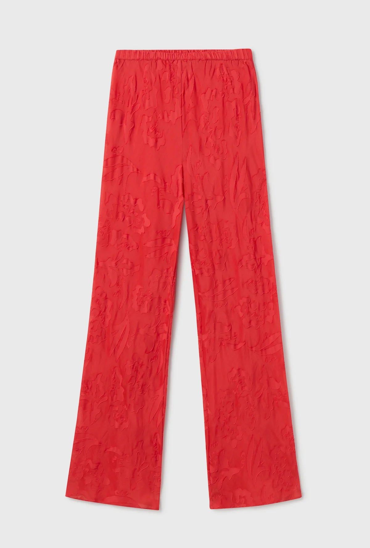 Geranium Silk Bias Cut Clip Pants - Elegant & Comfortable Women's Fashion for Work, Parties & Special Occasions