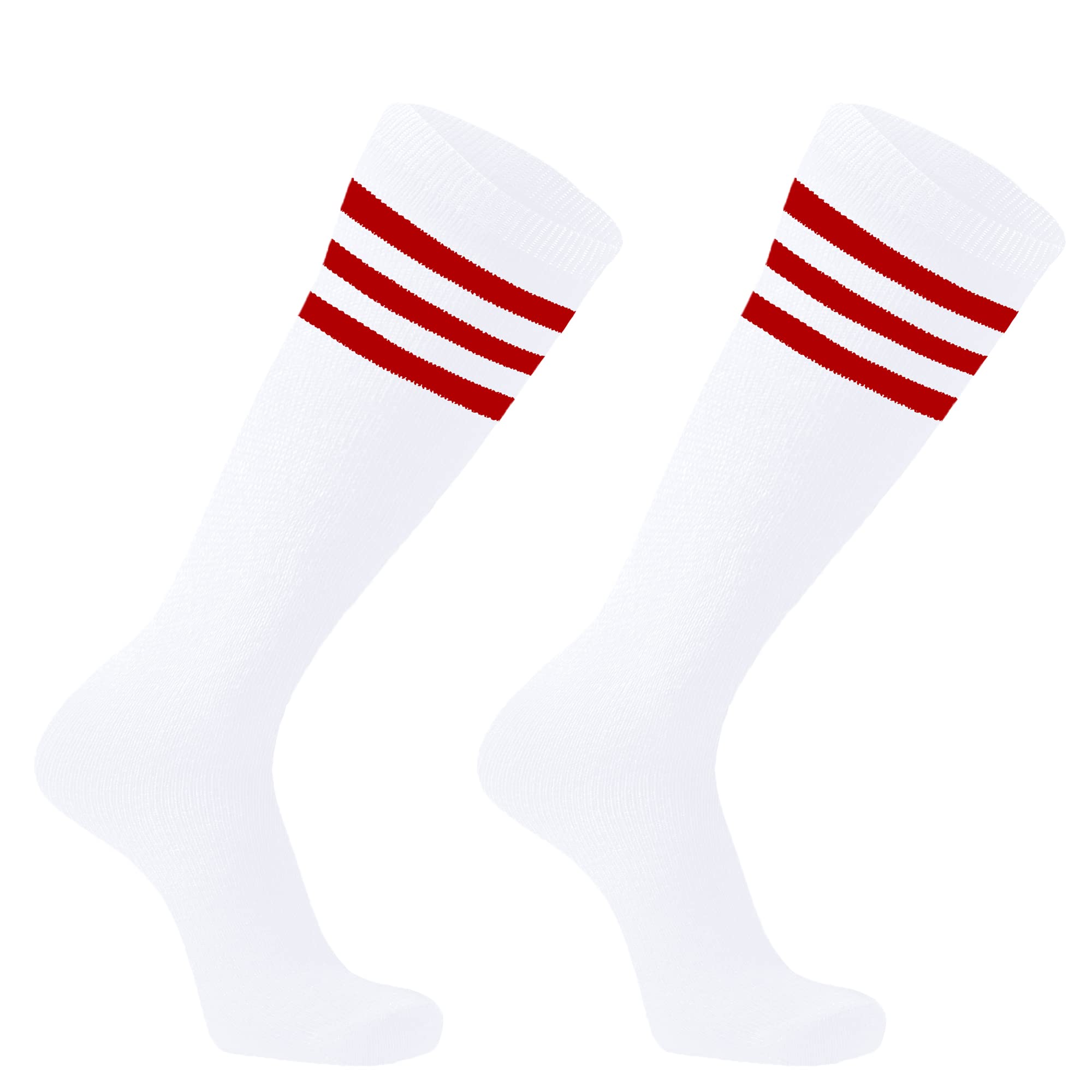 Women's Knee High Athletic Socks - Striped Running & Baseball Socks for Outdoor Sports & Boots
