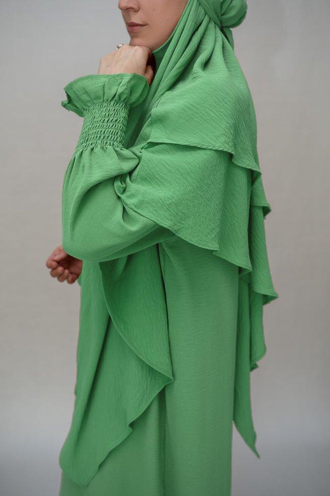 Mint Green Wrinkle-Free Modest Dress with Pockets - Perfect for Church, Weddings & Formal Occasions