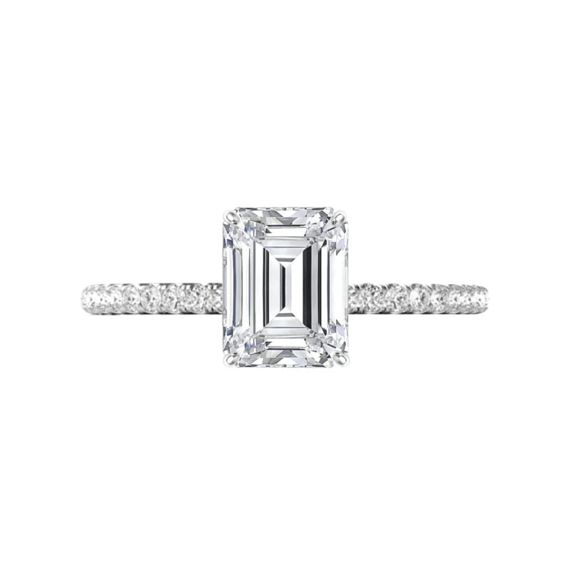 3 CT Emerald Cut Moissanite Engagement Ring Set for Women - Vintage Halo Solitaire Wedding Band, Anniversary Promise Ring - Perfect for Bridal, Proposals & Special Occasions